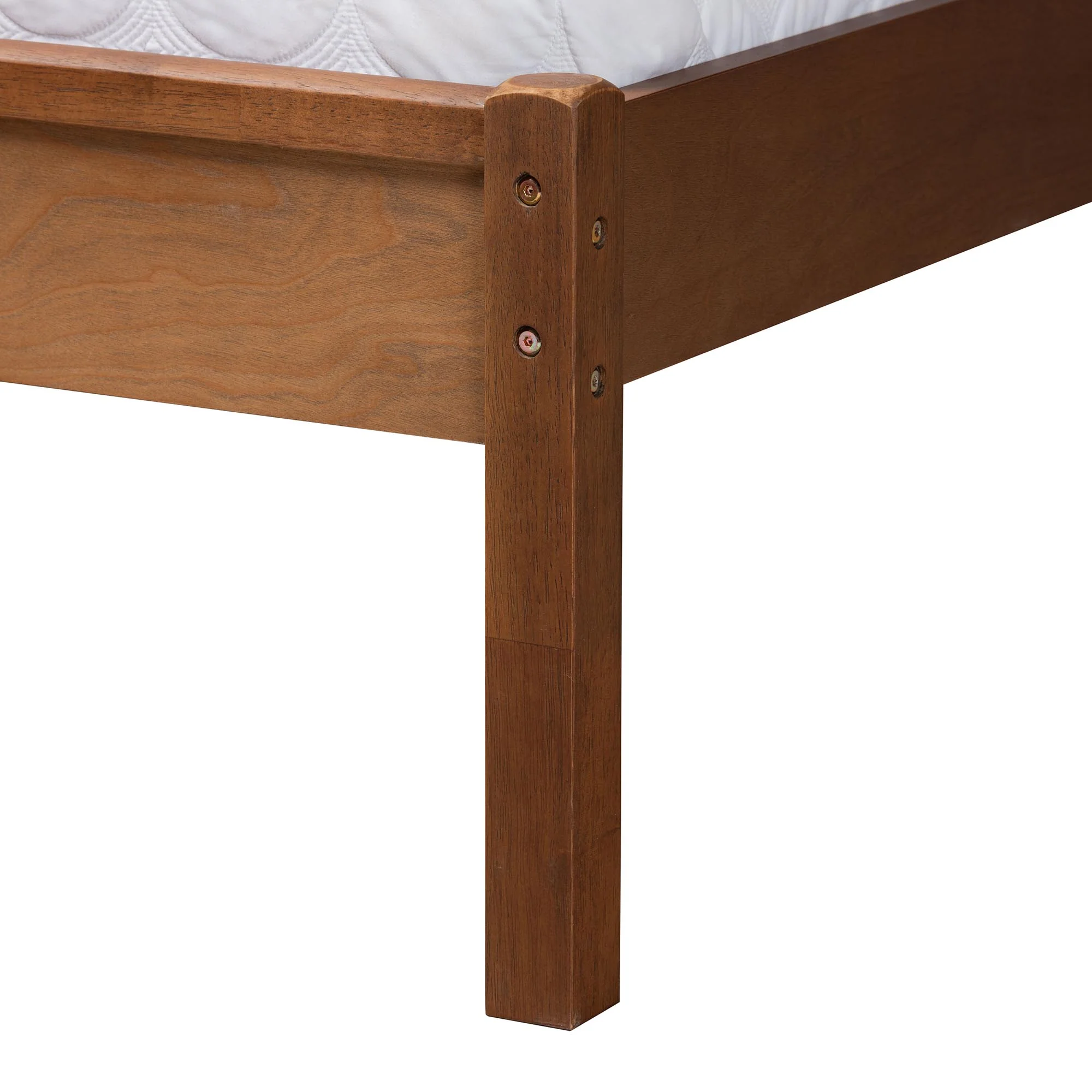 Baxton Studio Blossom Classic and Traditional Ash Walnut Finished Wood and Rattan King Size Platform Bed - Image 6