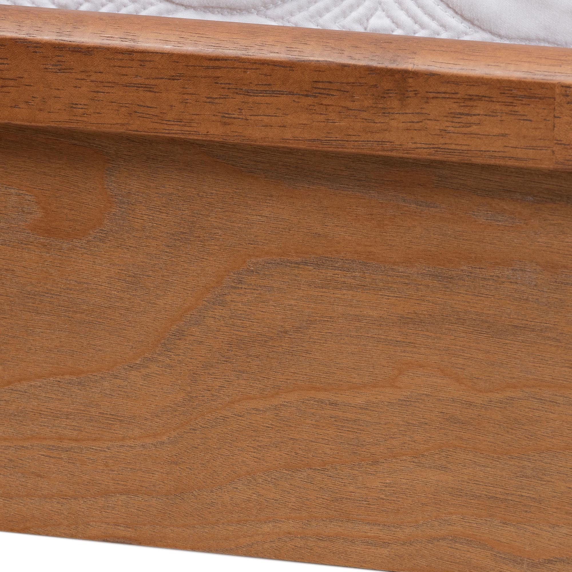 Baxton Studio Blossom Classic and Traditional Ash Walnut Finished Wood and Rattan King Size Platform Bed - Image 7