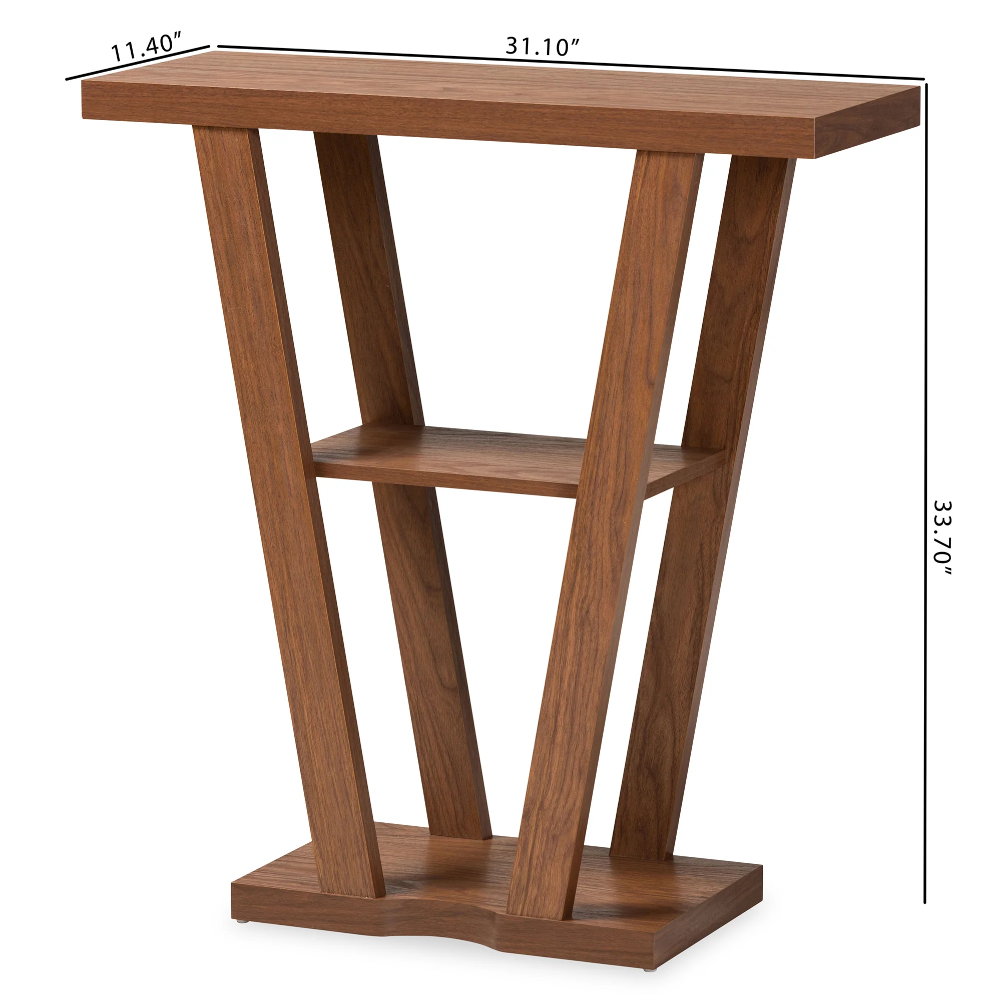 Baxton Studio Boone Modern and Contemporary Walnut Brown Finished Wood Console Table - Image 8