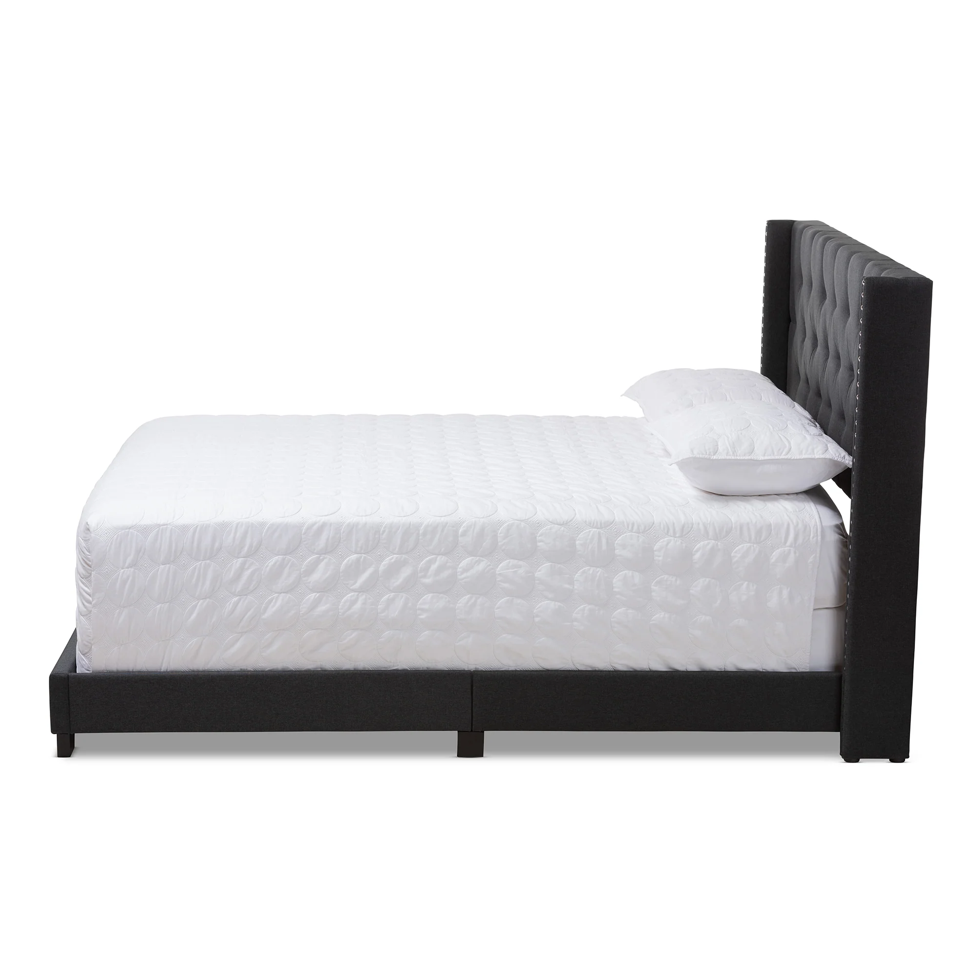 Baxton Studio Brady Modern and Contemporary Charcoal Grey Fabric Upholstered Full Size Bed - Image 5