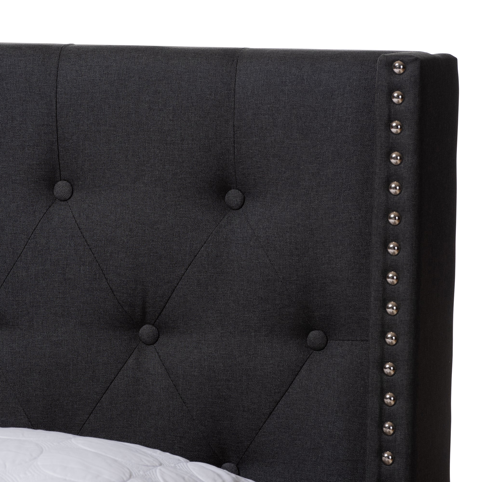 Baxton Studio Brady Modern and Contemporary Charcoal Grey Fabric Upholstered Full Size Bed - Image 7