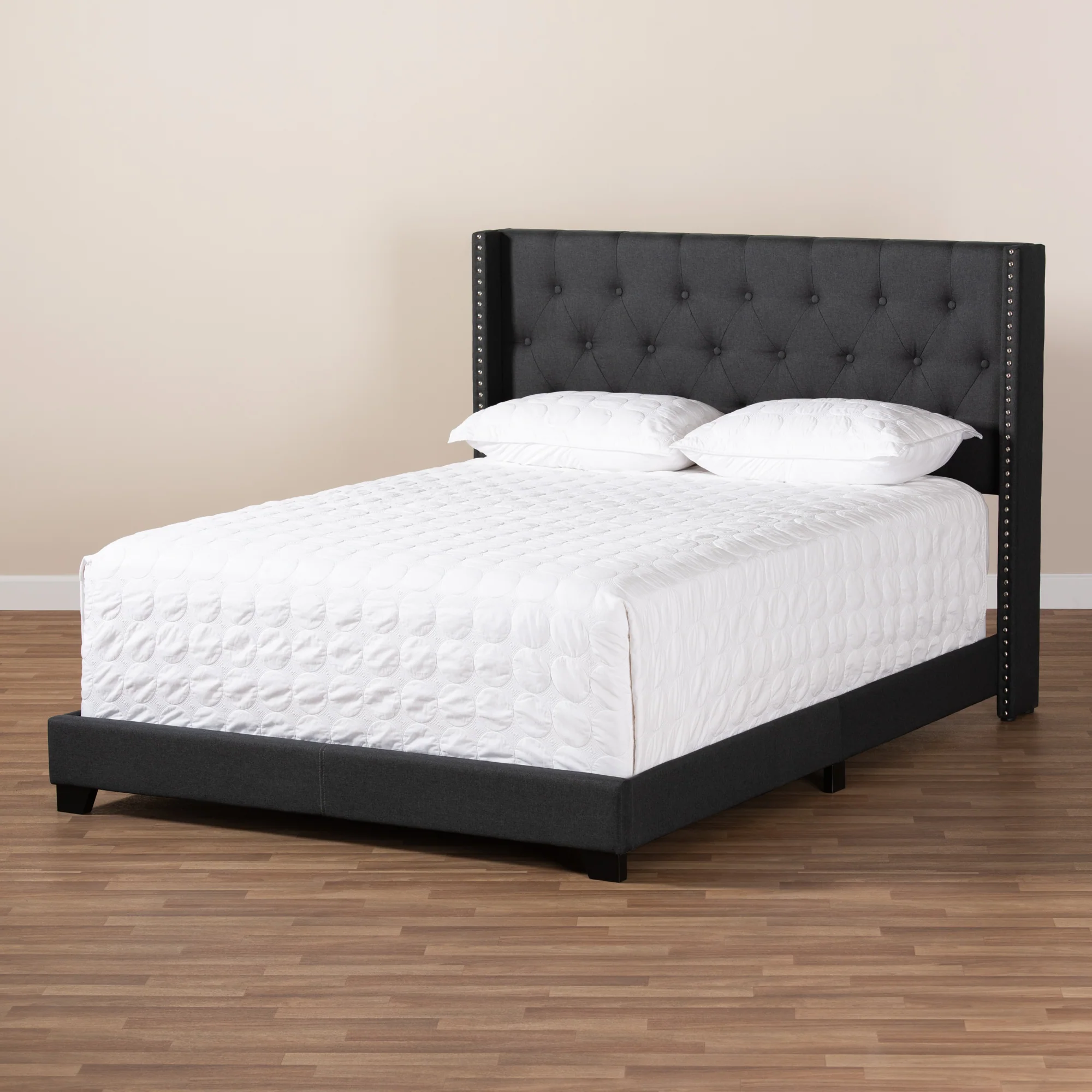 Baxton Studio Brady Modern and Contemporary Charcoal Grey Fabric Upholstered Full Size Bed - Image 9