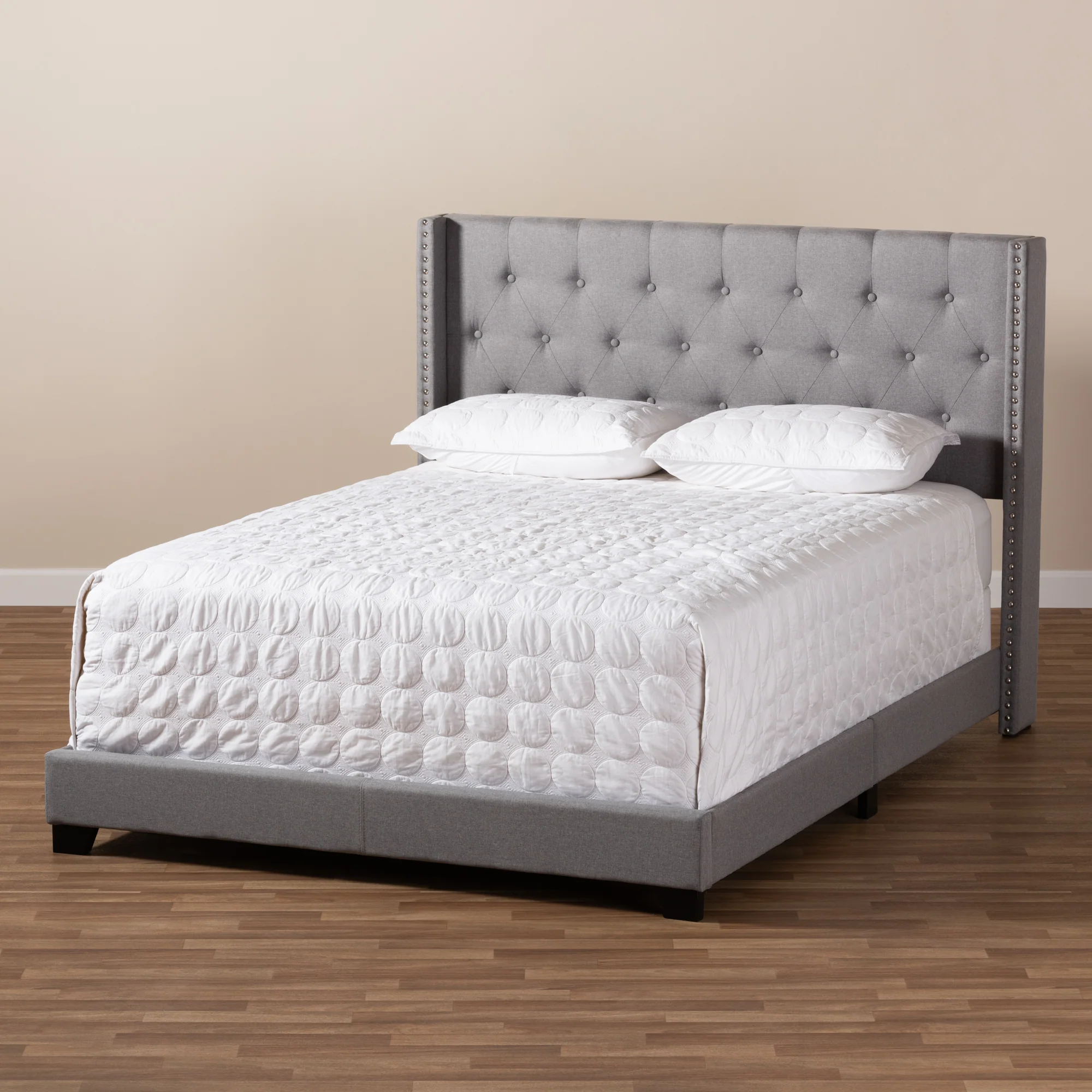 Baxton Studio Brady Modern and Contemporary Light Grey Fabric Upholstered Full Size Bed - Image 10