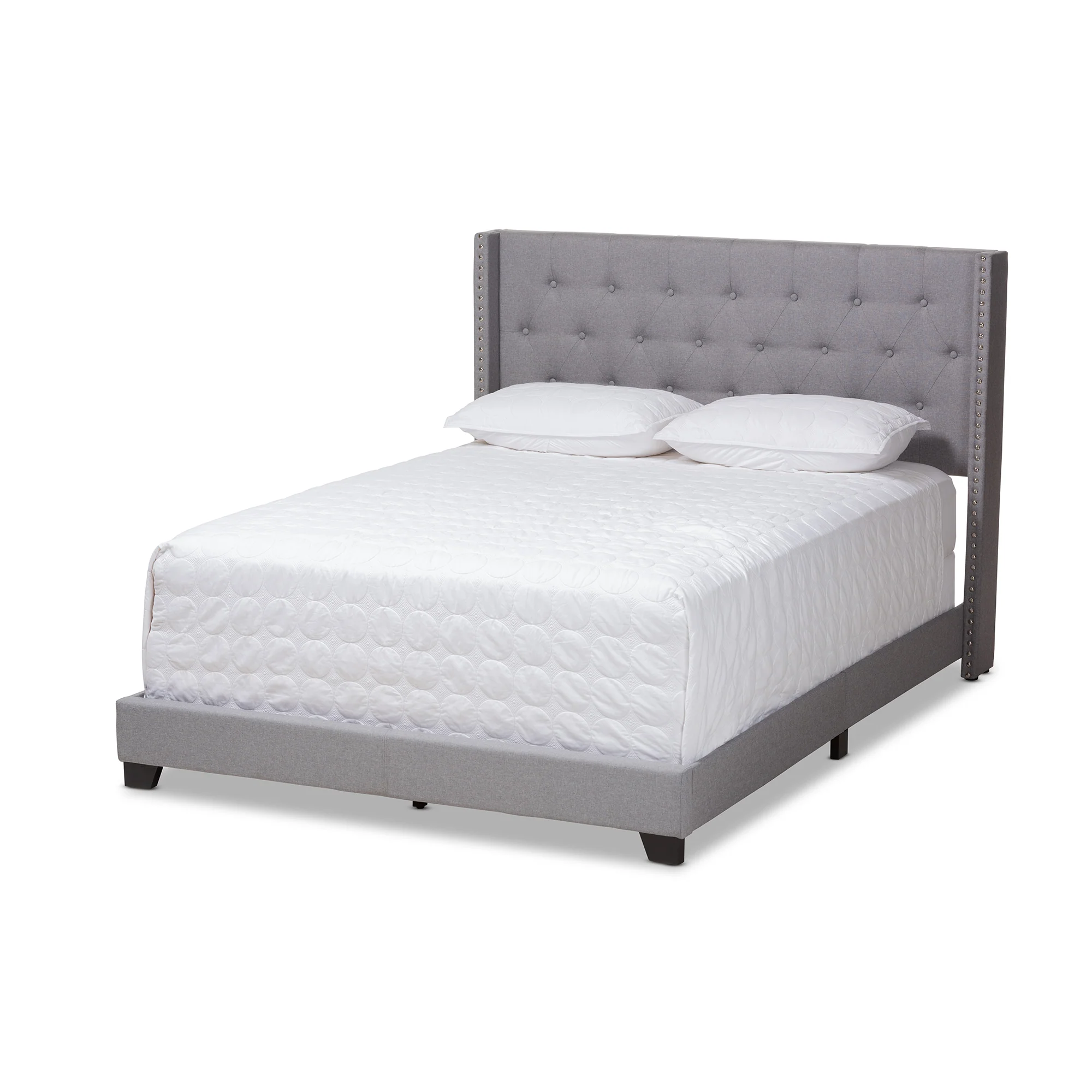 Baxton Studio Brady Modern and Contemporary Light Grey Fabric Upholstered Full Size Bed - Image 5