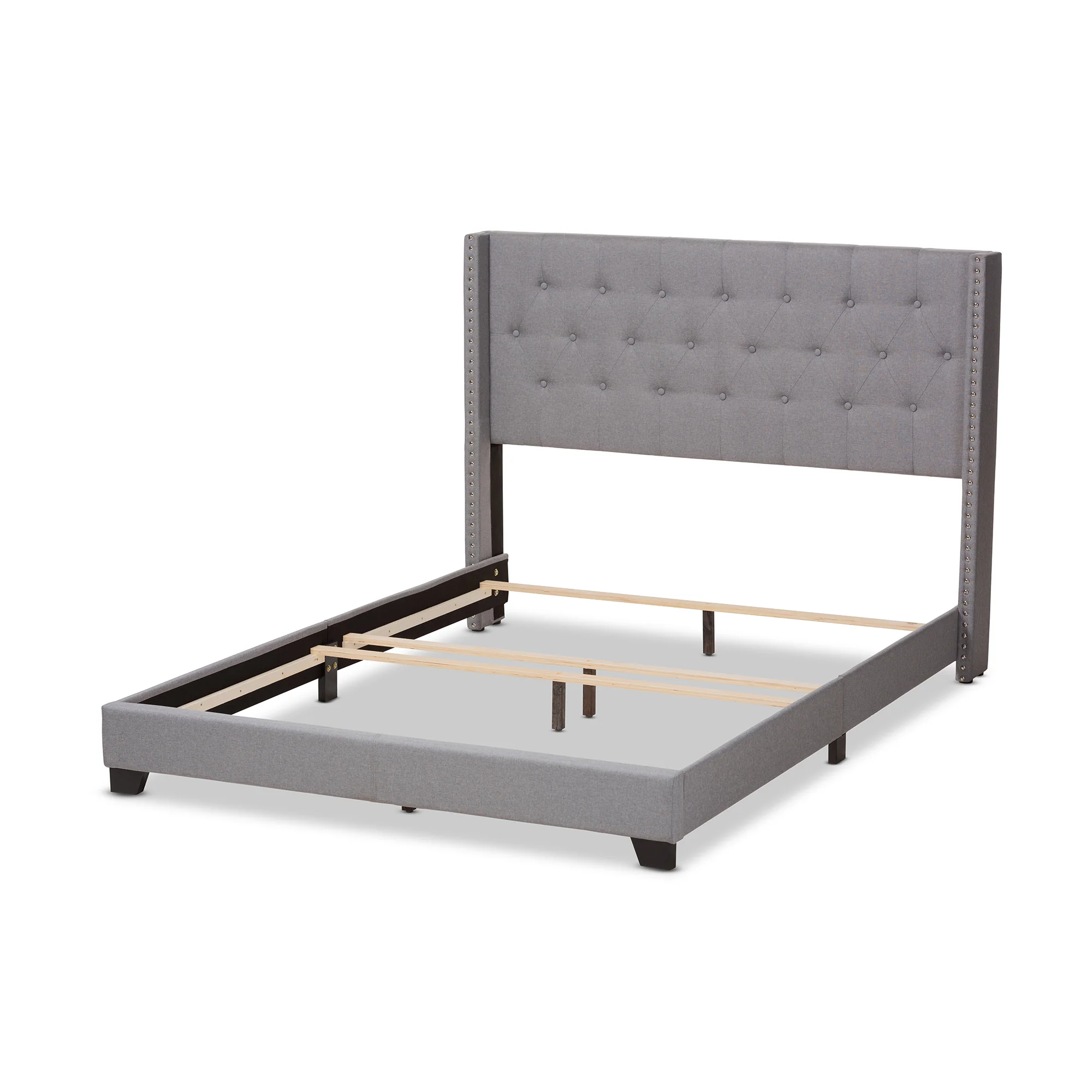 Baxton Studio Brady Modern and Contemporary Light Grey Fabric Upholstered Full Size Bed - Image 7