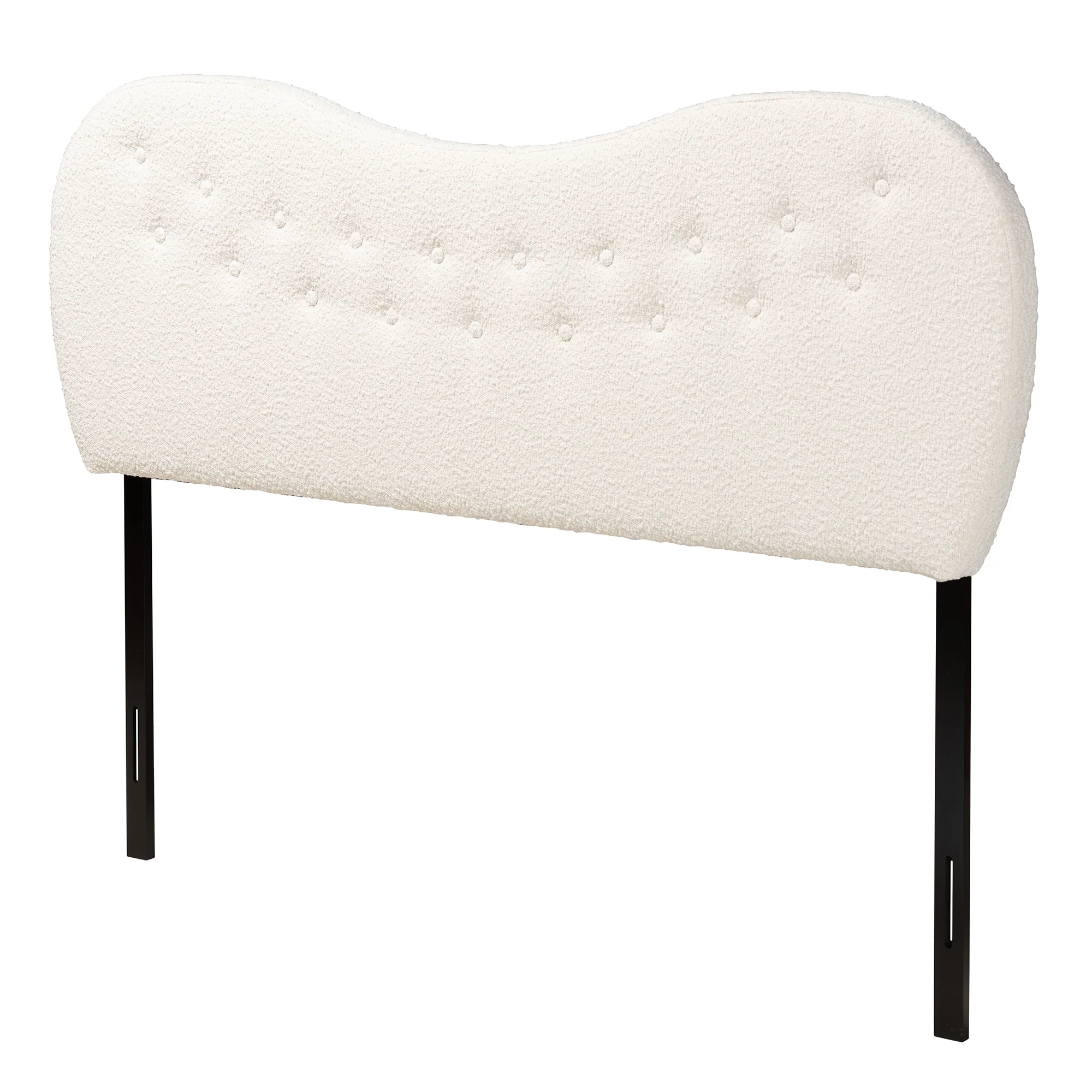 Baxton Studio Brantley Modern Cream Boucle Fabric Queen Size Headboard - Image 2