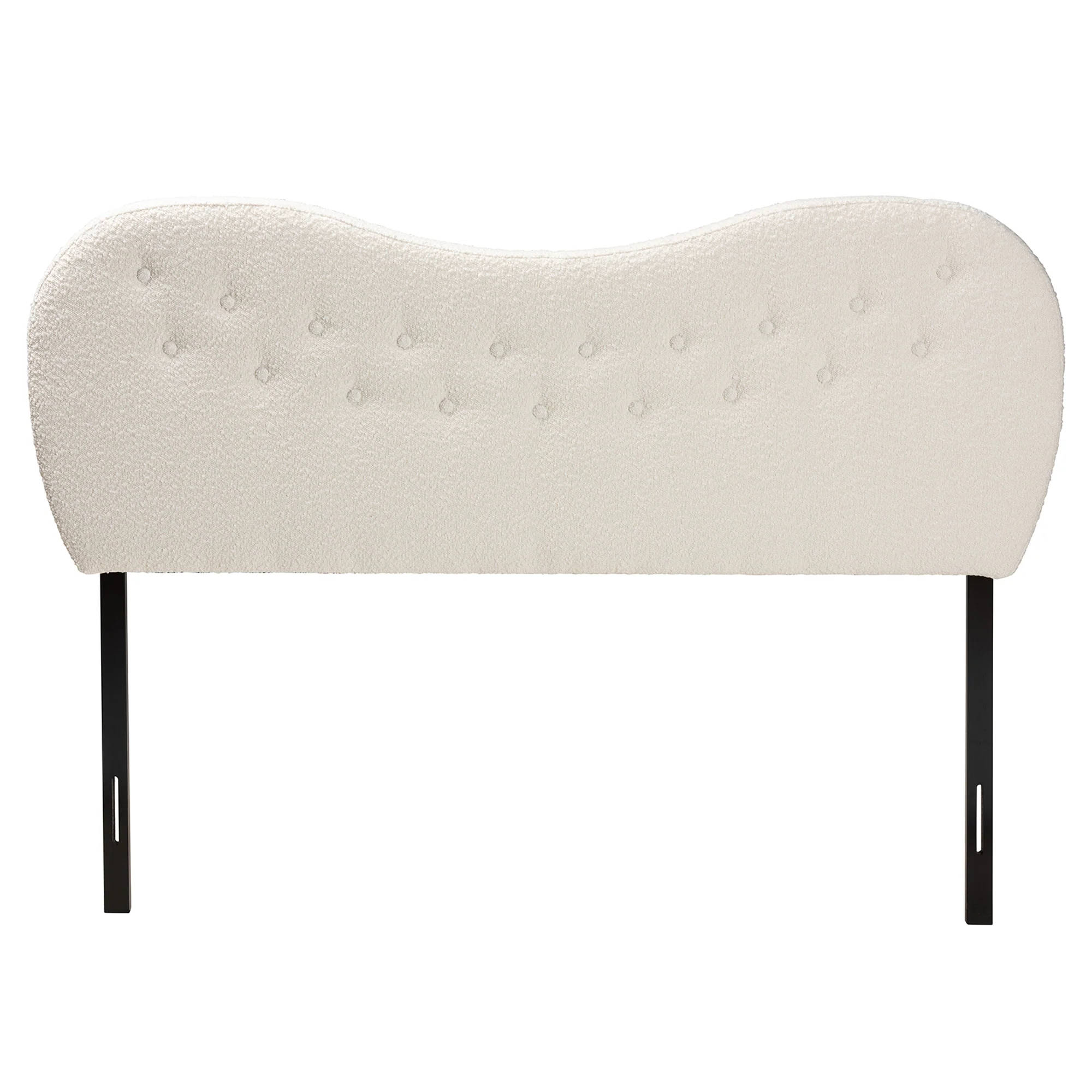Baxton Studio Brantley Modern Cream Boucle Fabric Queen Size Headboard - Image 3