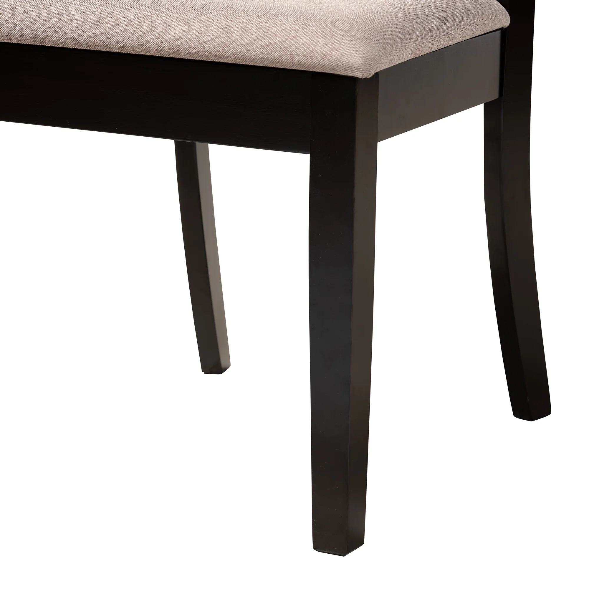 Baxton Studio Brooke Modern Beige Fabric and Dark Brown Finished Wood 5-Piece Dining Set - Image 9