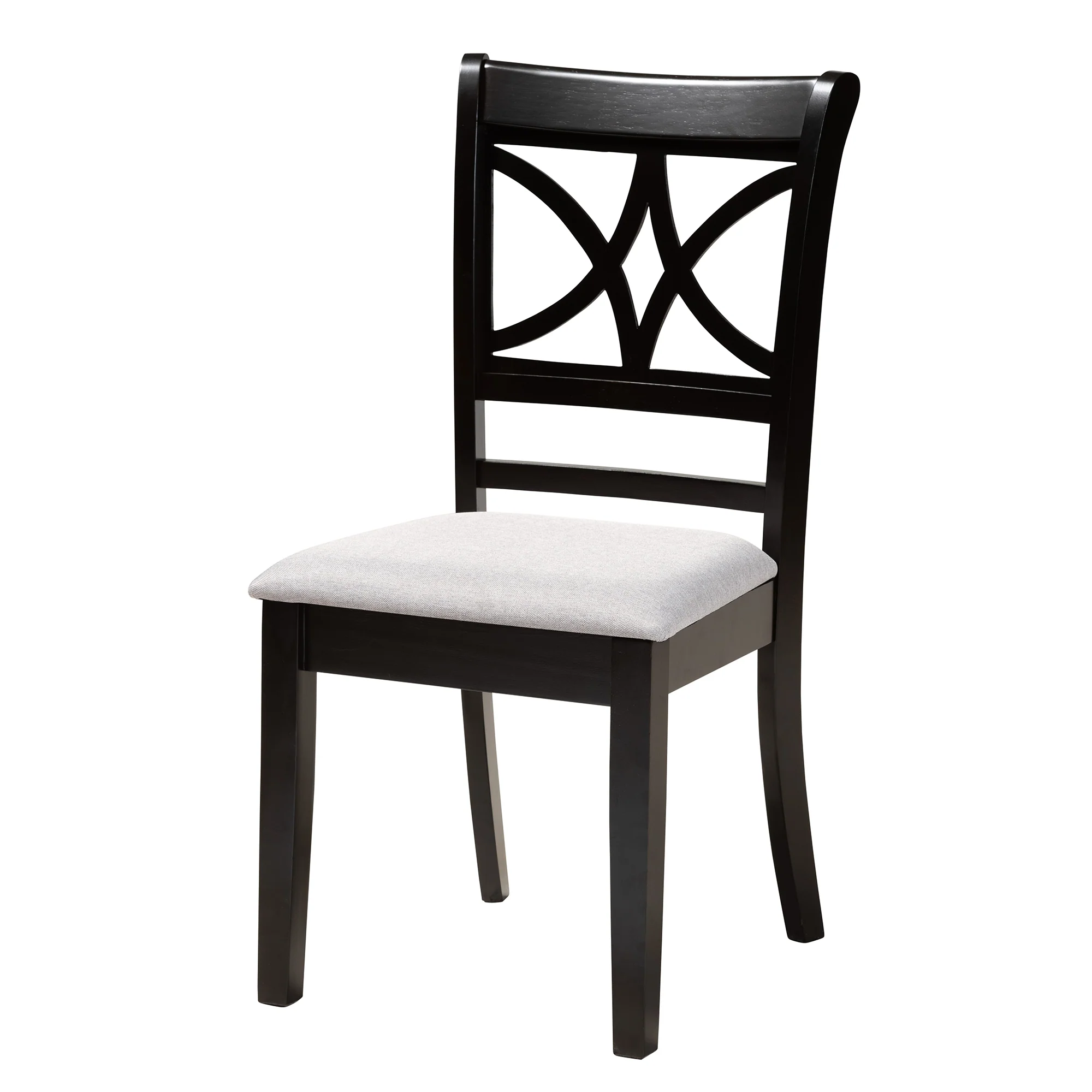 Baxton Studio Brooke Modern Grey Fabric and Dark Brown Finished Wood 5-Piece Dining Set - Image 5