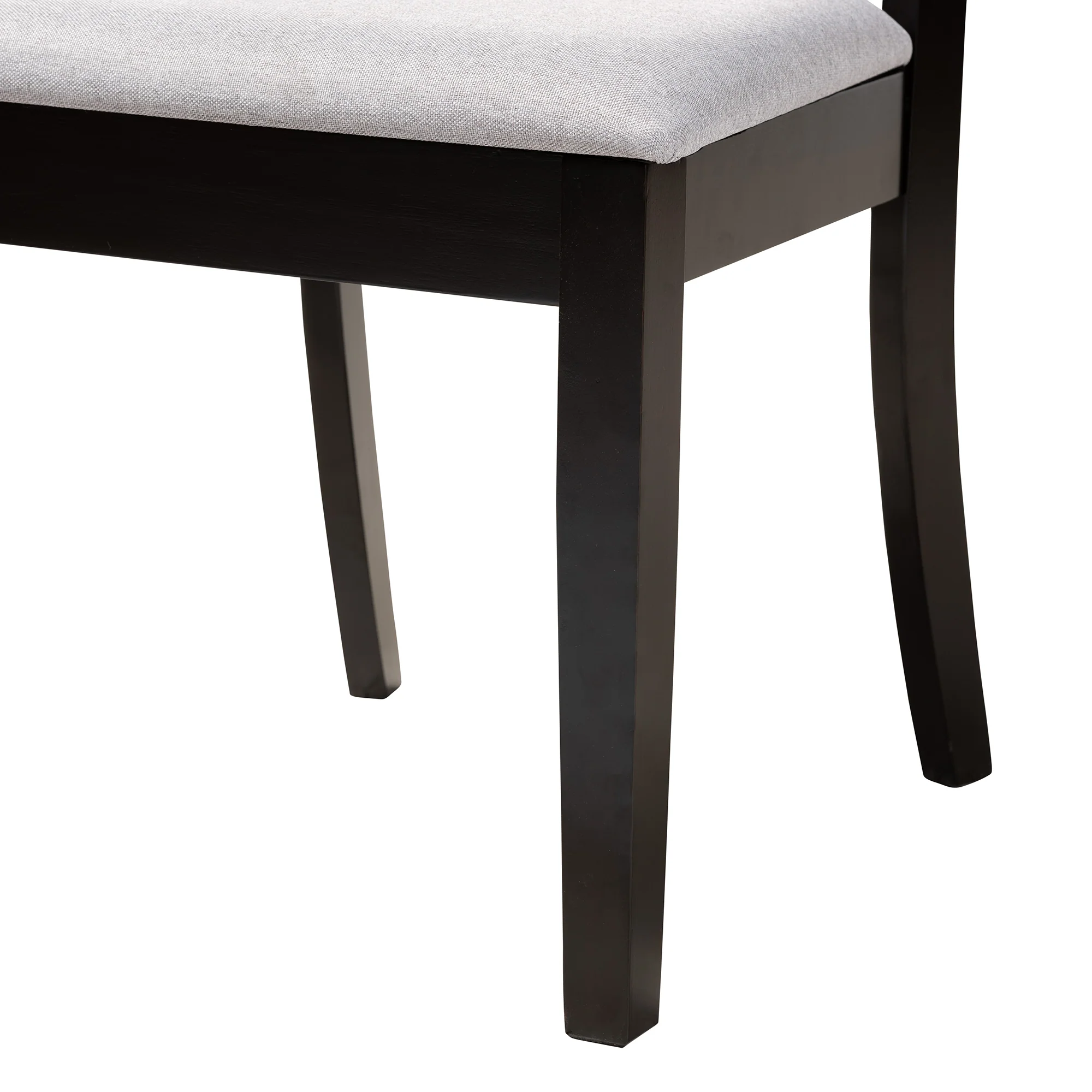 Baxton Studio Brooke Modern Grey Fabric and Dark Brown Finished Wood 5-Piece Dining Set - Image 9