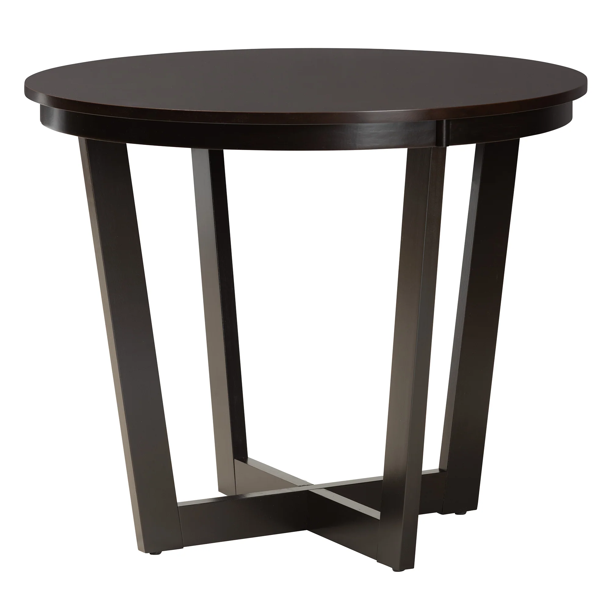 Baxton Studio Bruna Modern Dark Brown Faux Leather and Espresso Brown Finished Wood 5-Piece Dining Set - Image 6