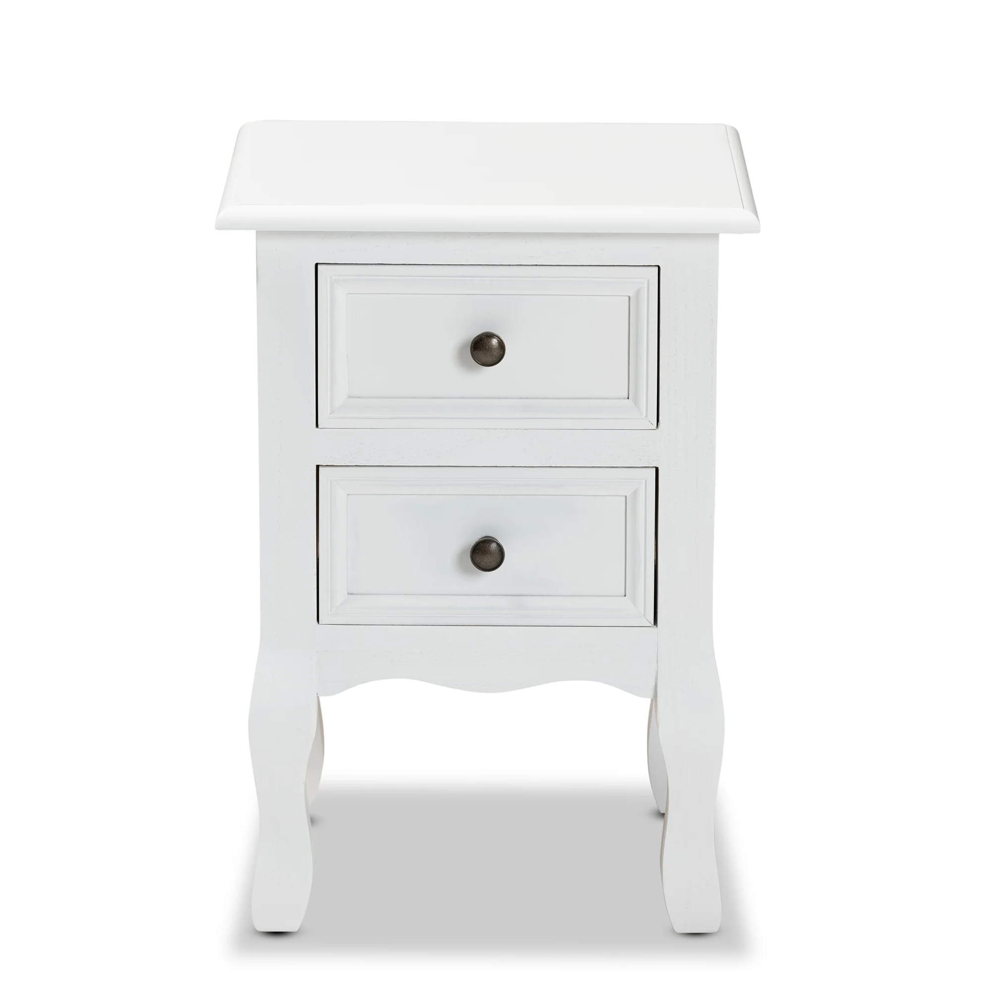 Baxton Studio Caelan Classic and Traditional White Finished Wood 2-Drawer End Table - Image 6