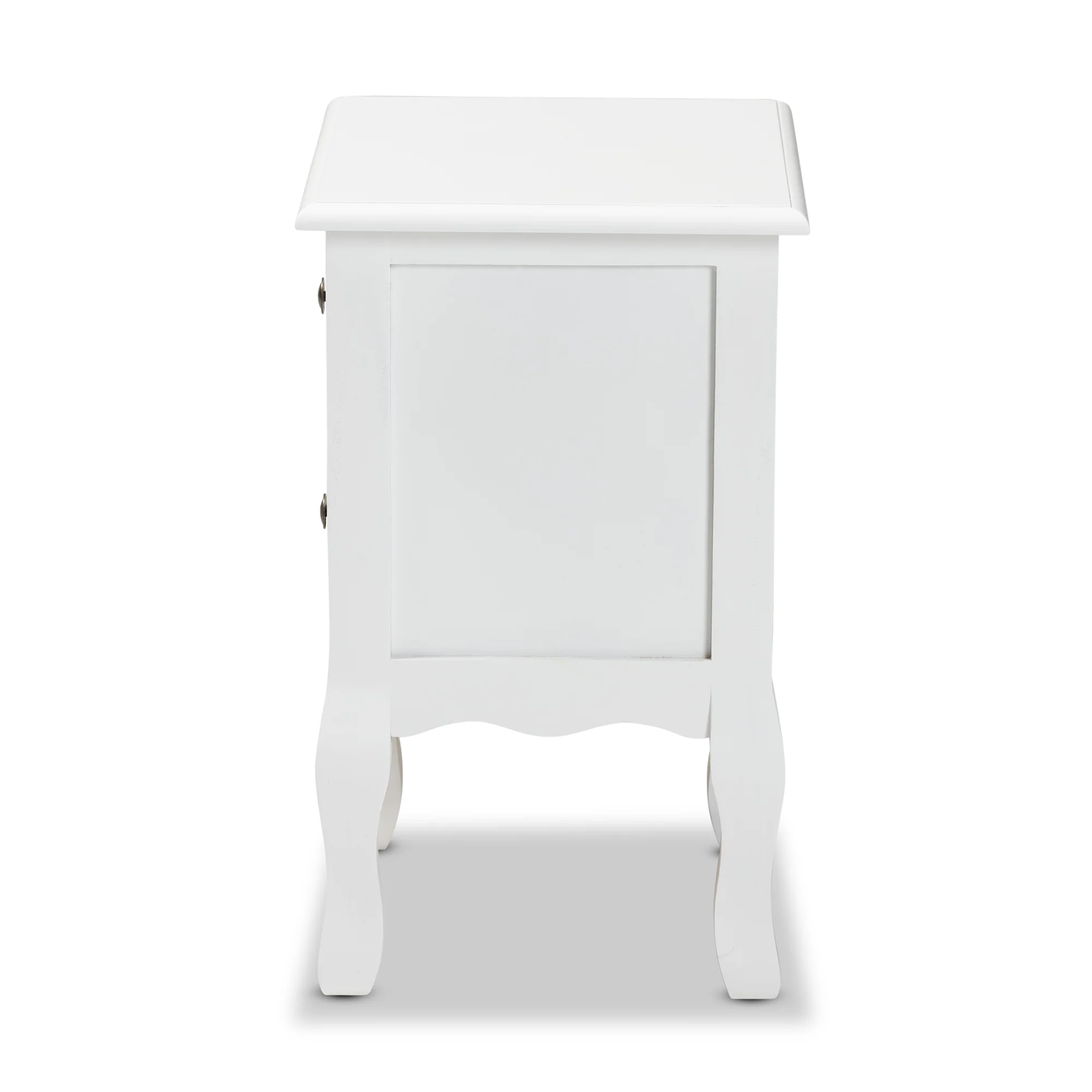 Baxton Studio Caelan Classic and Traditional White Finished Wood 2-Drawer End Table - Image 7