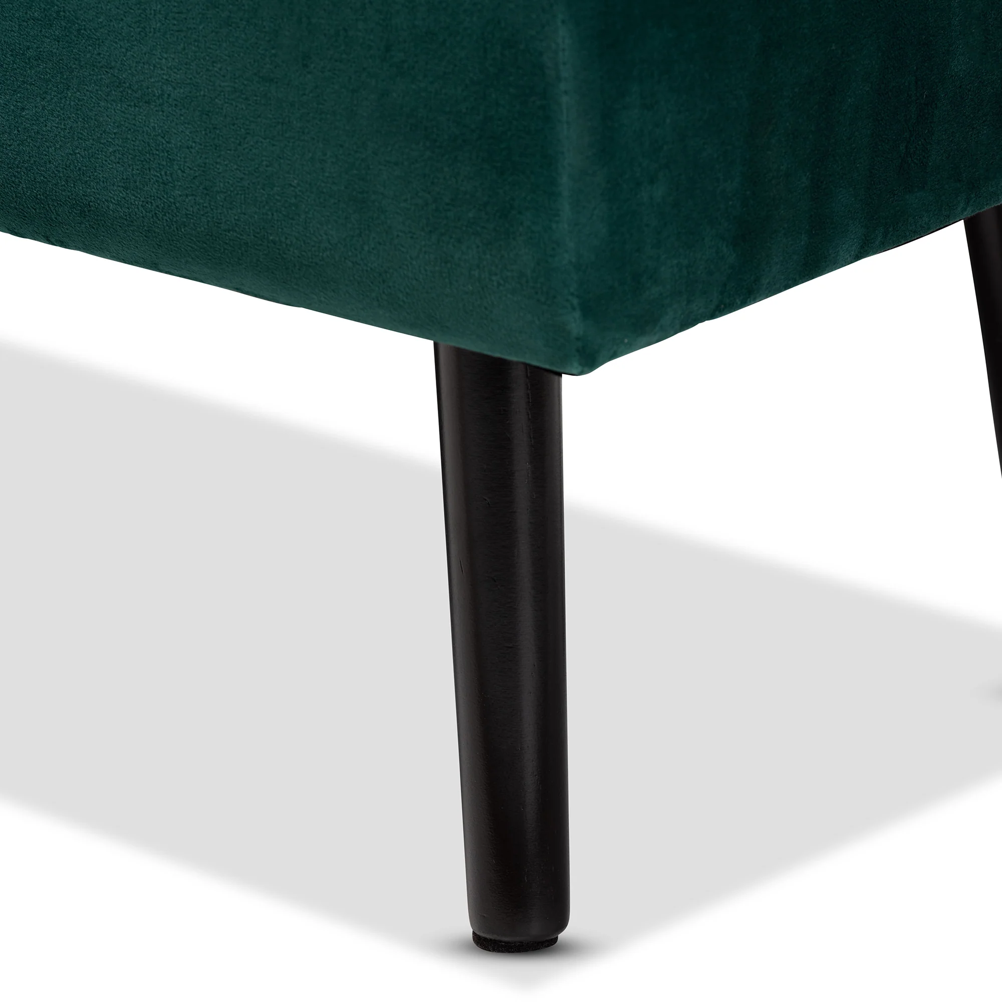 Baxton Studio Caine Modern and Contemporary Green Velvet Fabric Upholstered and Dark Brown Finished Wood Storage Bench - Image 7