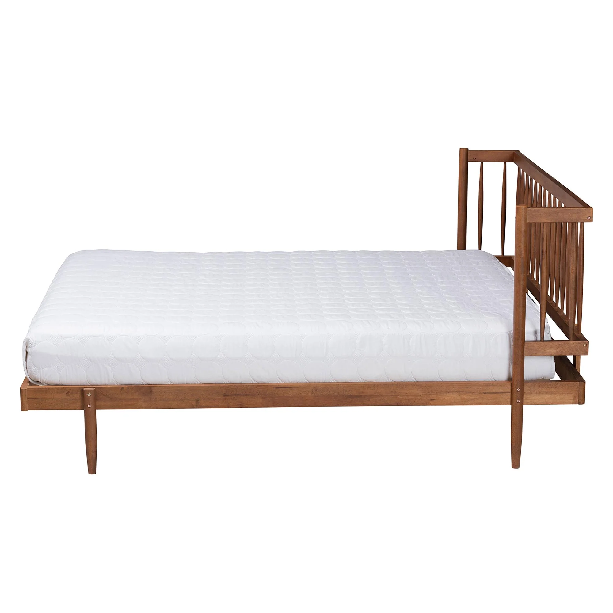 Baxton Studio Calderon Retro-Modern Walnut Brown Finished Wood Queen Size Platform Bed - Image 3