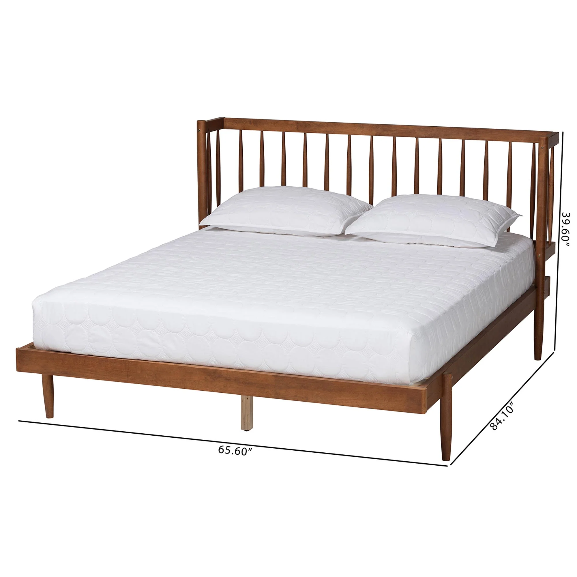 Baxton Studio Calderon Retro-Modern Walnut Brown Finished Wood Queen Size Platform Bed - Image 8