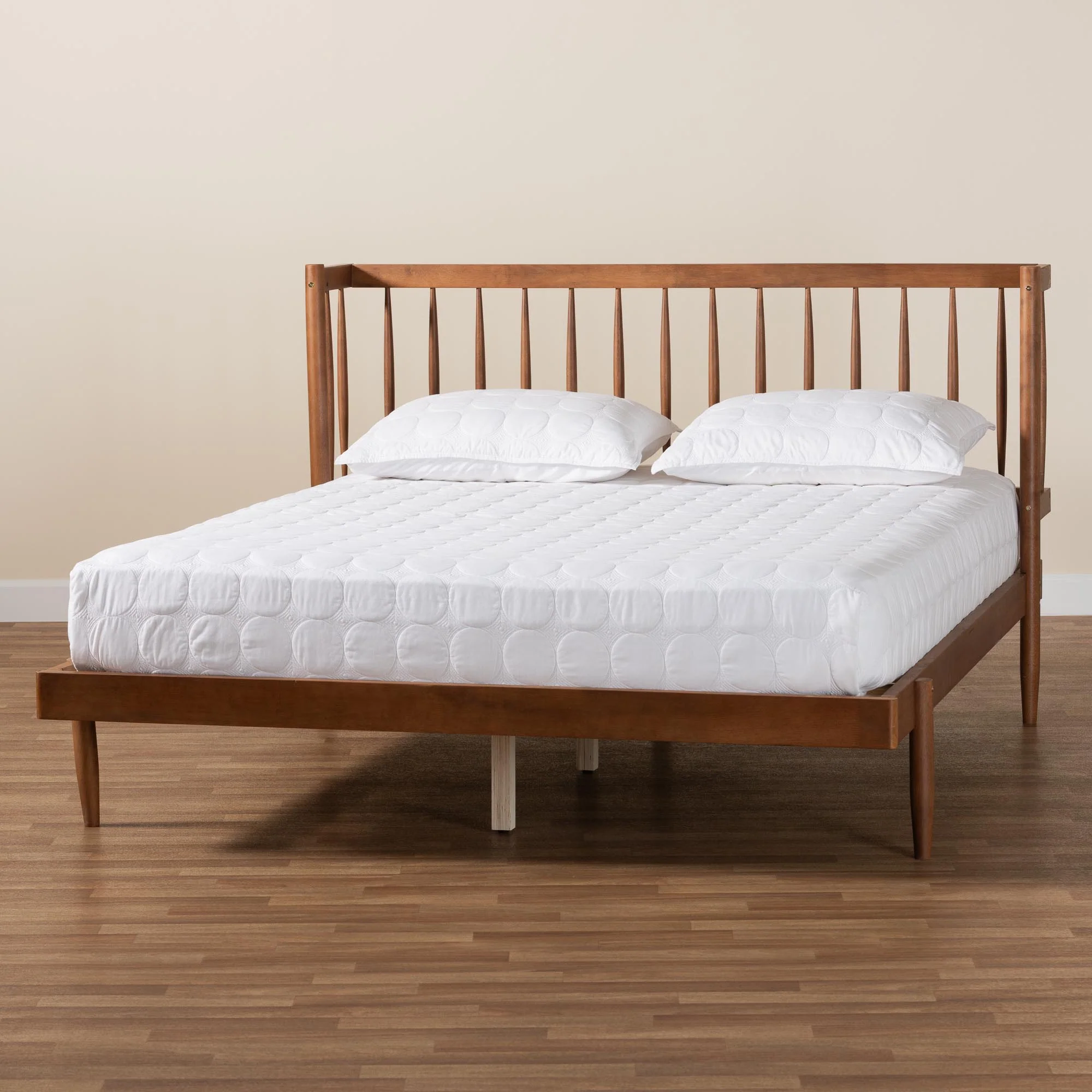 Baxton Studio Calderon Retro-Modern Walnut Brown Finished Wood Queen Size Platform Bed - Image 9