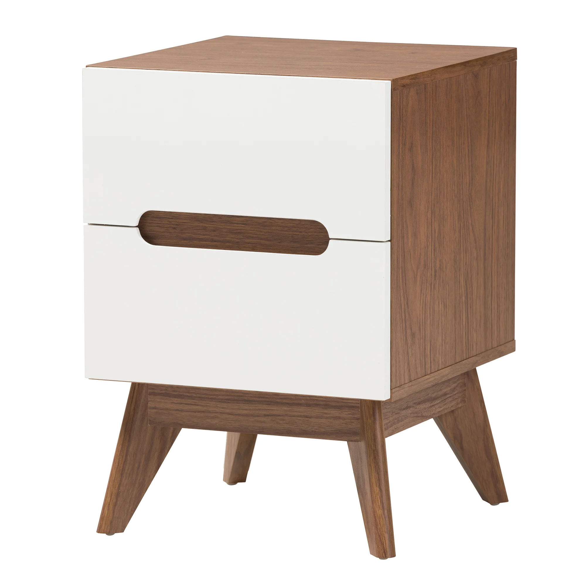 Baxton Studio Calypso Mid-Century Modern Two-Tone White and Walnut Brown Finished Wood 3-Piece Storage Set - Image 5