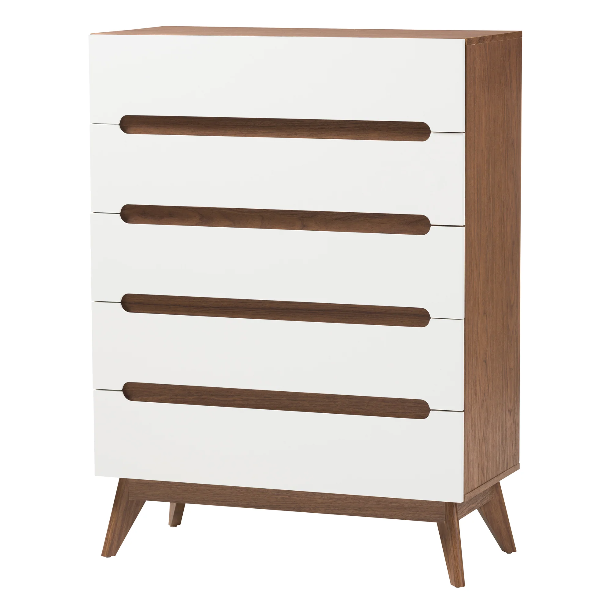 Baxton Studio Calypso Mid-Century Modern Two-Tone White and Walnut Brown Finished Wood 3-Piece Storage Set - Image 6
