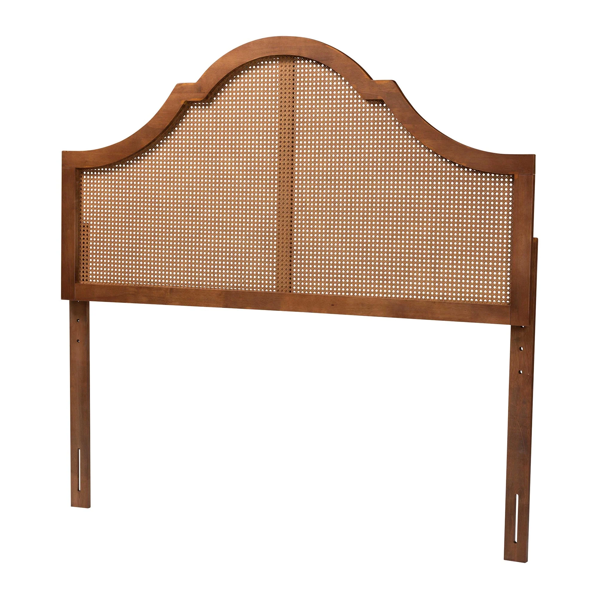 Baxton Studio Camila Classic and Traditional Ash Walnut Finished Wood King Size Headboard with Rattan - Image 2