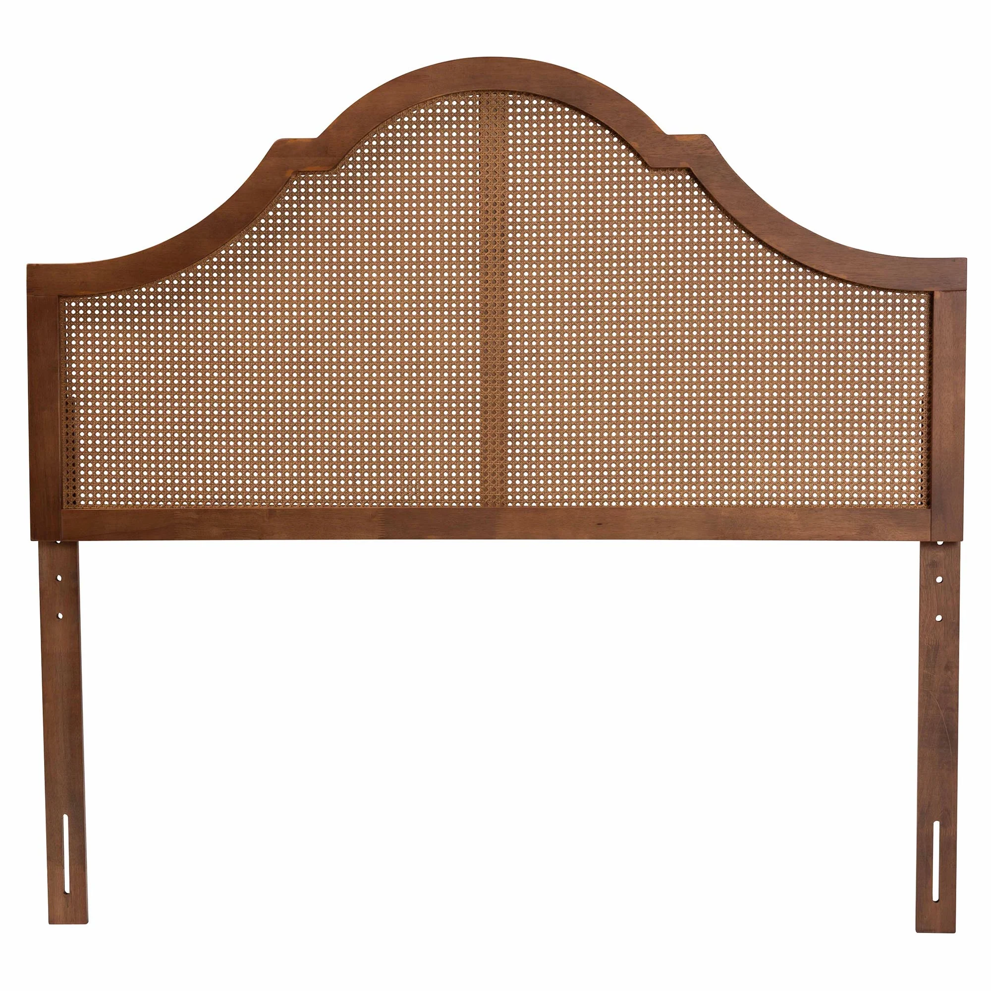 Baxton Studio Camila Classic and Traditional Ash Walnut Finished Wood King Size Headboard with Rattan - Image 3