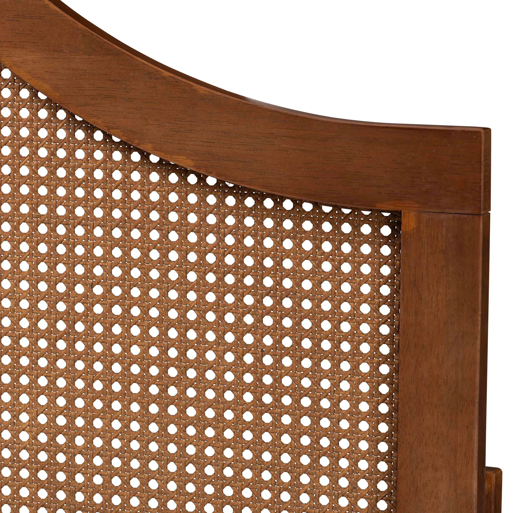 Baxton Studio Camila Classic and Traditional Ash Walnut Finished Wood King Size Headboard with Rattan - Image 4