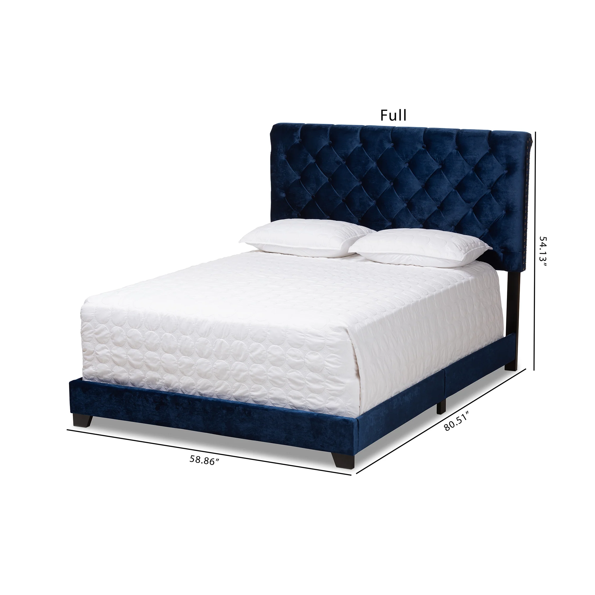 Baxton Studio Candace Luxe and Glamour Navy Velvet Upholstered Full Size Bed - Image 10