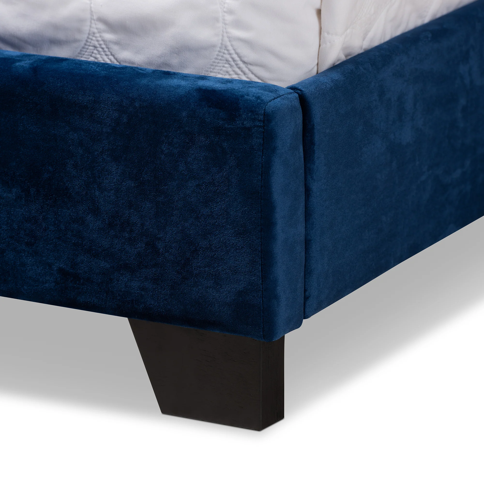 Baxton Studio Candace Luxe and Glamour Navy Velvet Upholstered Full Size Bed - Image 6