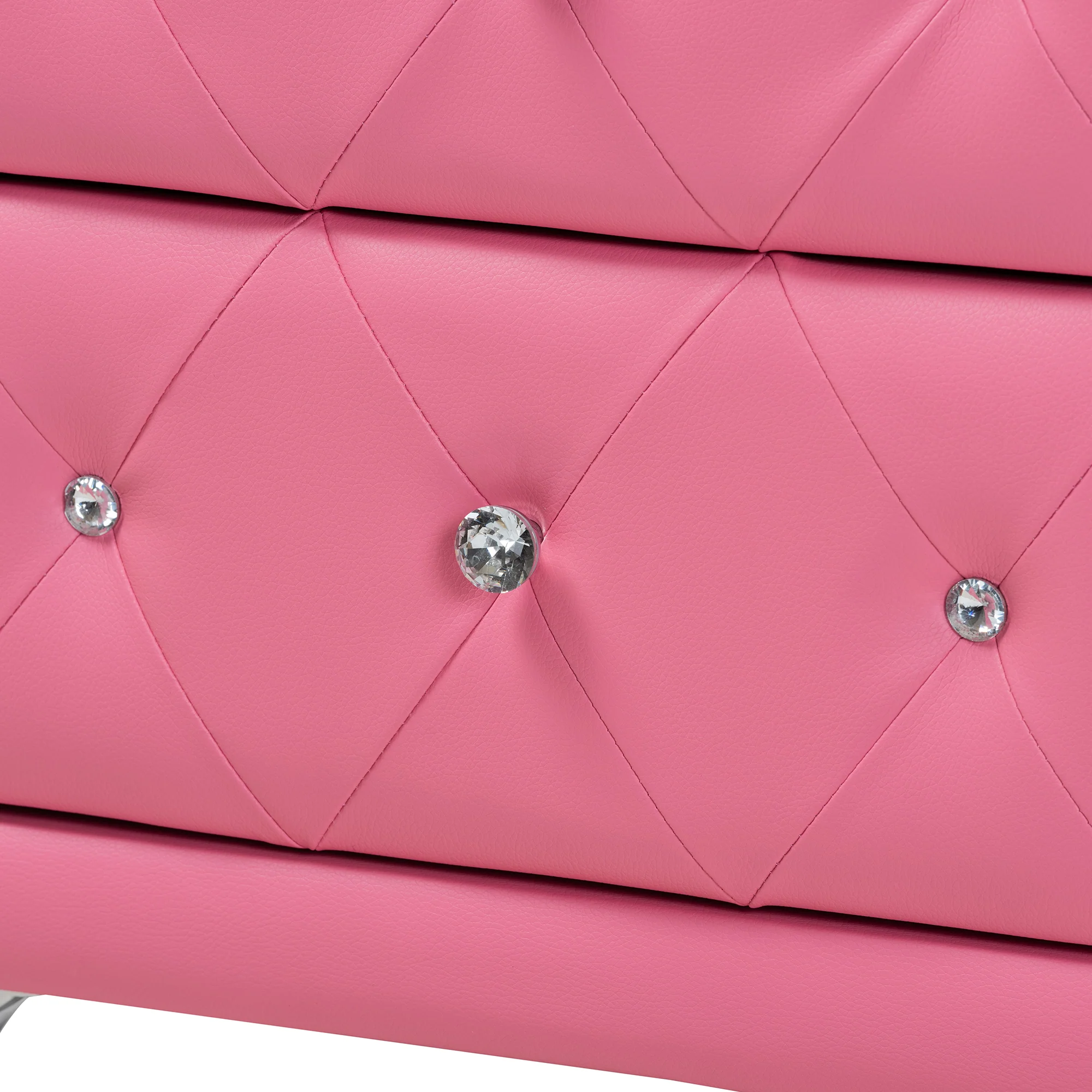 Baxton Studio Canterbury Contemporary Glam Pink Faux Leather Upholstered Full Size 3-Piece Bedroom Set - Image 6