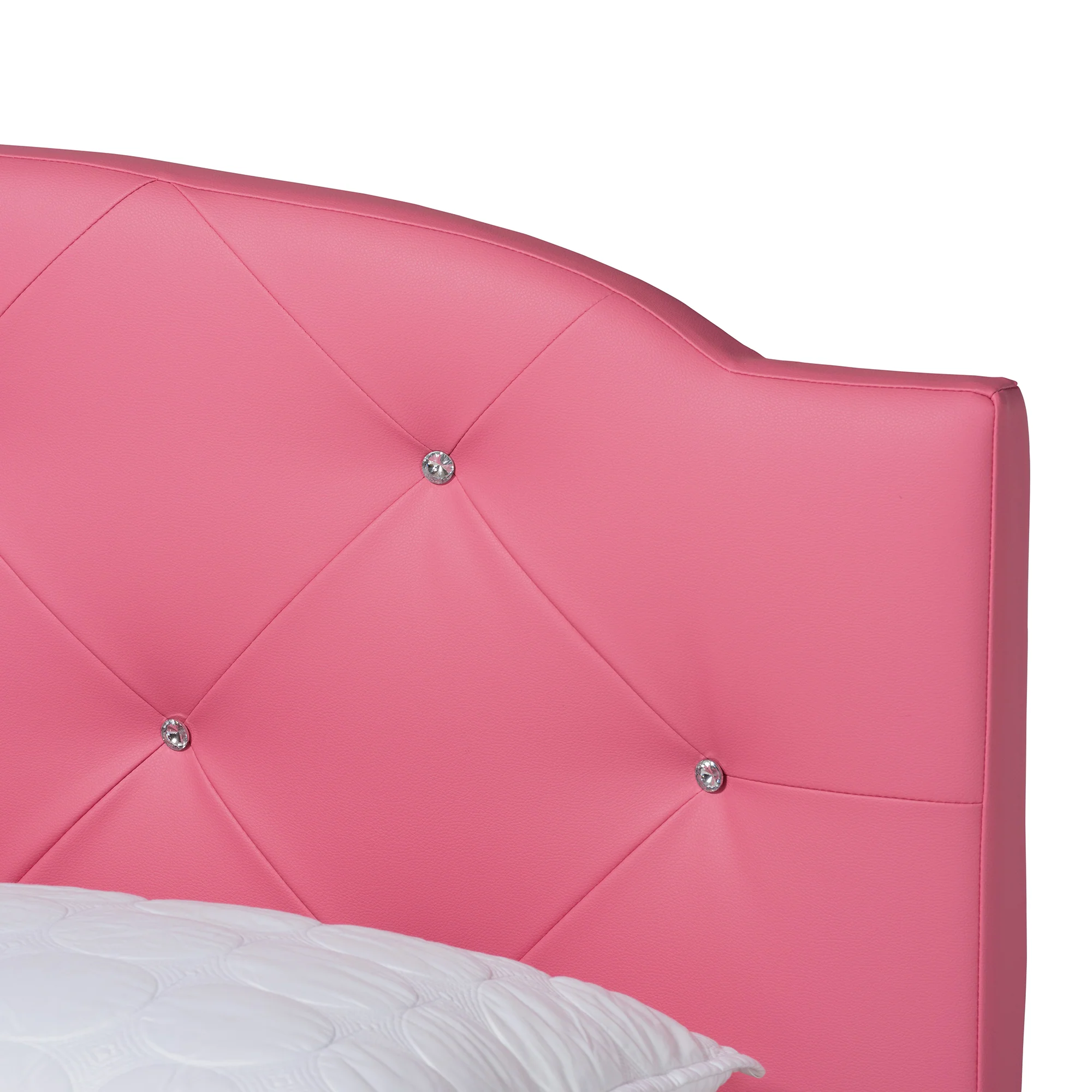 Baxton Studio Canterbury Contemporary Glam Pink Faux Leather Upholstered Full Size 3-Piece Bedroom Set - Image 8