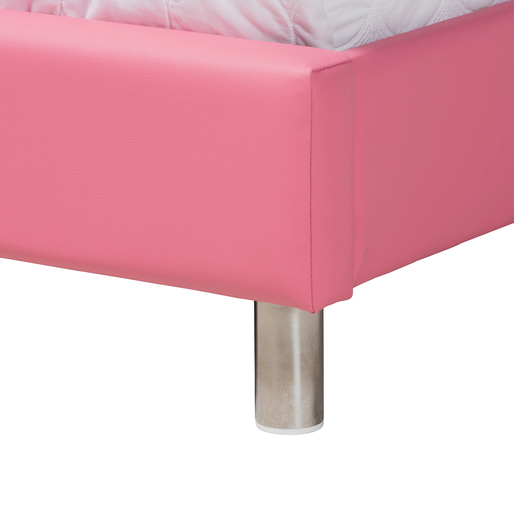 Baxton Studio Canterbury Contemporary Glam Pink Faux Leather Upholstered Queen Size 3-Piece Bedroom Set - Image 10