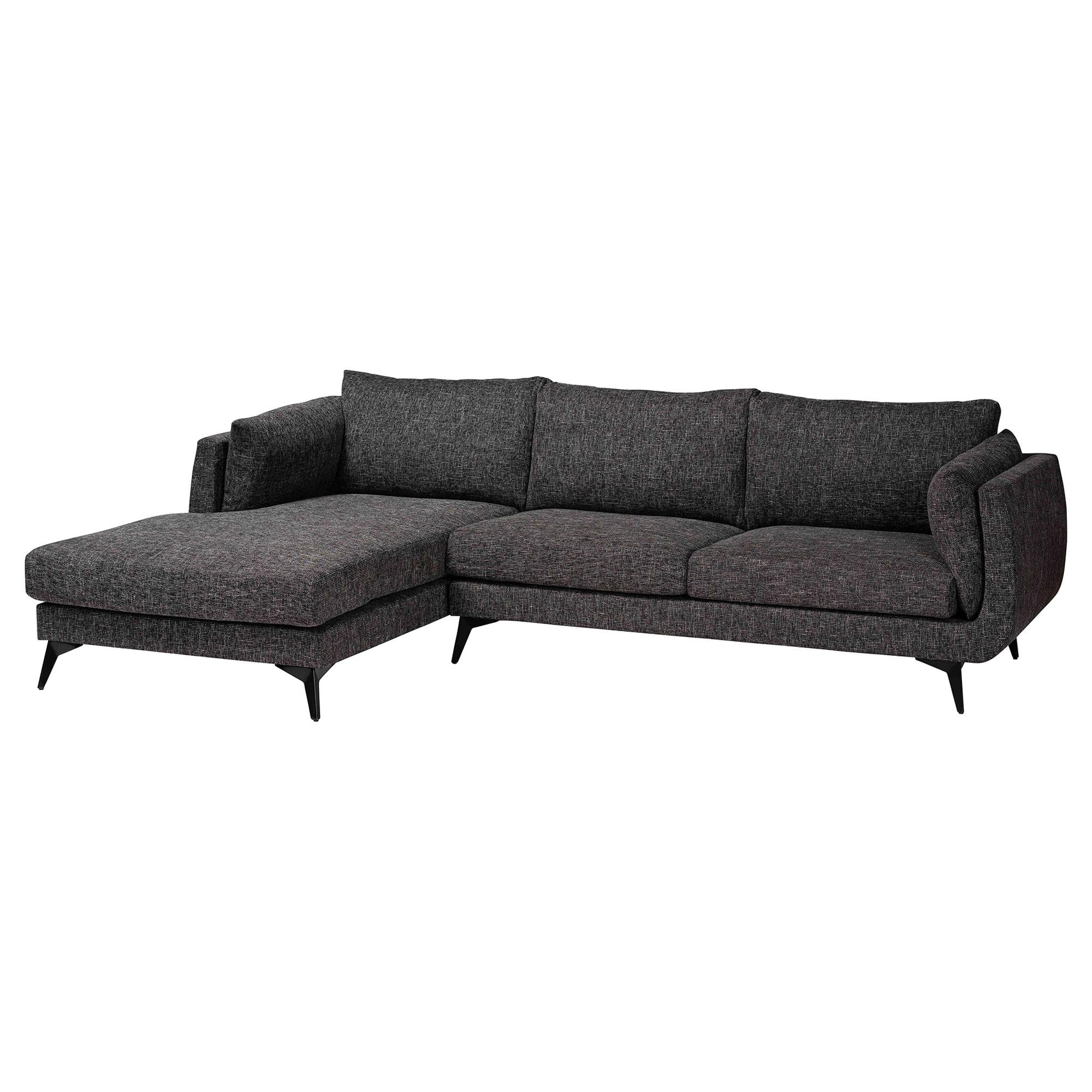 Baxton Studio Cantu Modern Gravel Twill Fabric Left Facing Sectional Sofa - Image 3