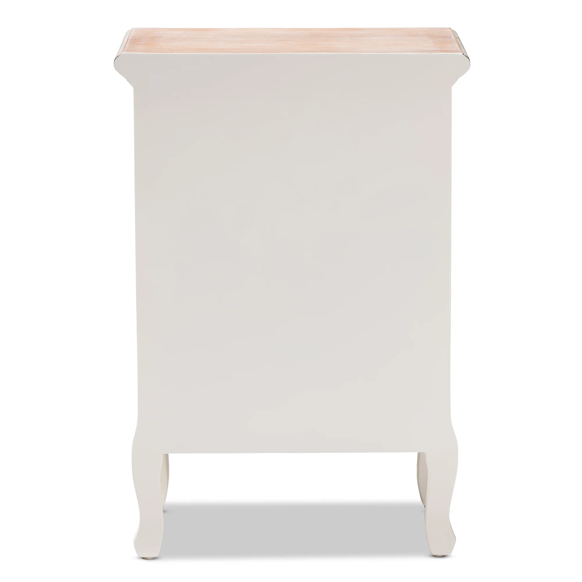 Baxton Studio Capucine Antique French Country Cottage Two Tone Natural Whitewashed Oak and White Finished Wood 3-Drawer End Table - Image 8