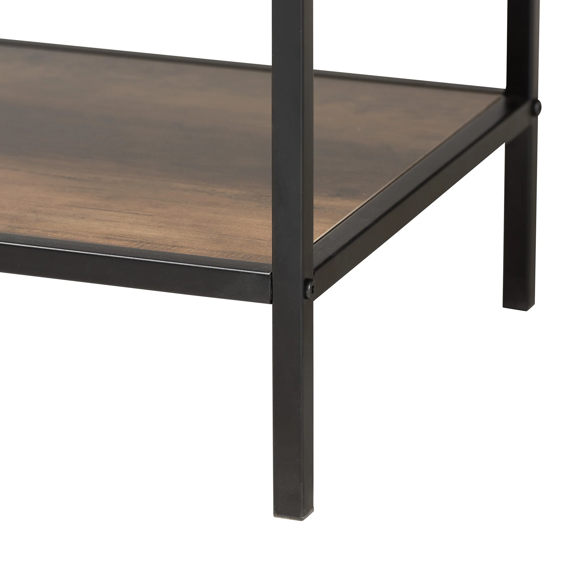 Baxton Studio Cardea Modern Industrial Walnut Brown Finished Wood and Black Metal 2-Door Sideboard - Image 7