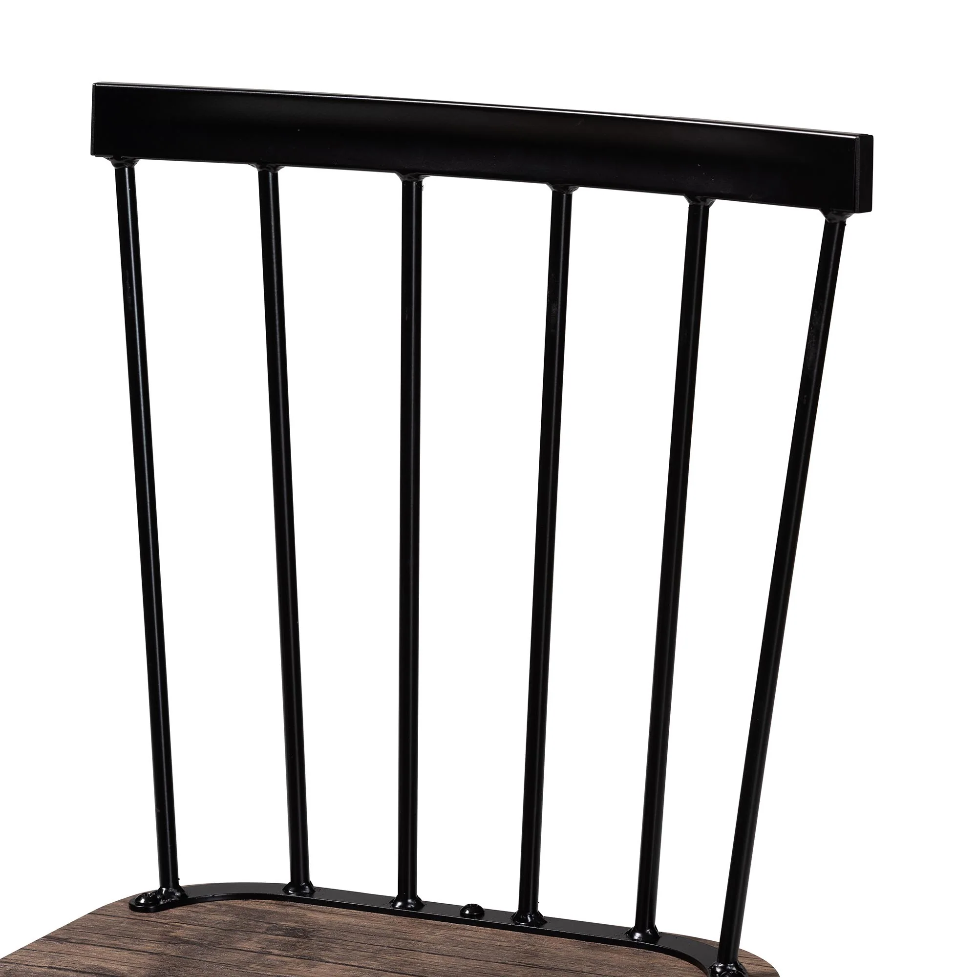 Baxton Studio Cardinal Industrial Dark Brown Wood and Metal Dining Chair - Image 10
