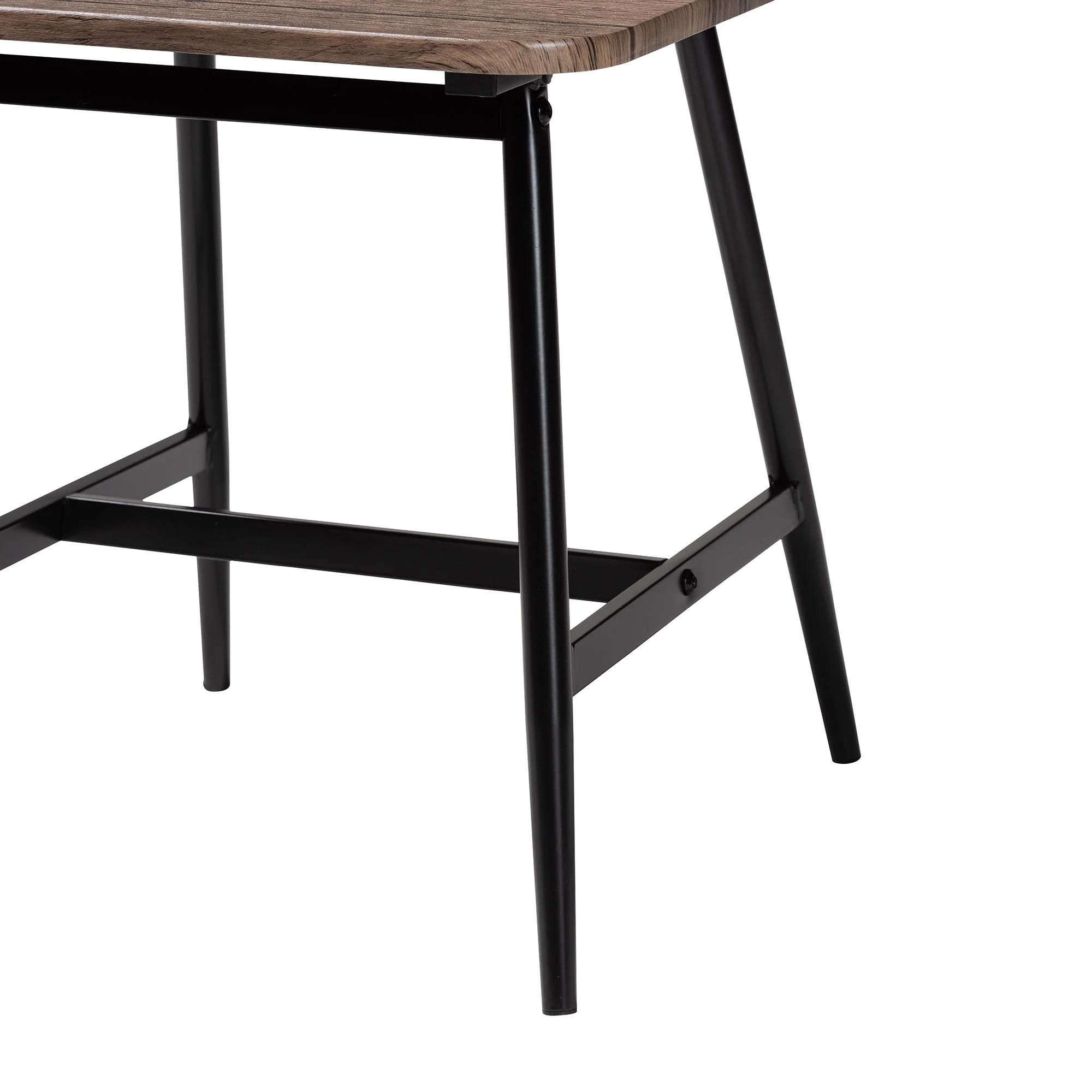 Baxton Studio Cardinal Industrial Dark Brown Wood and Metal Dining Chair - Image 11