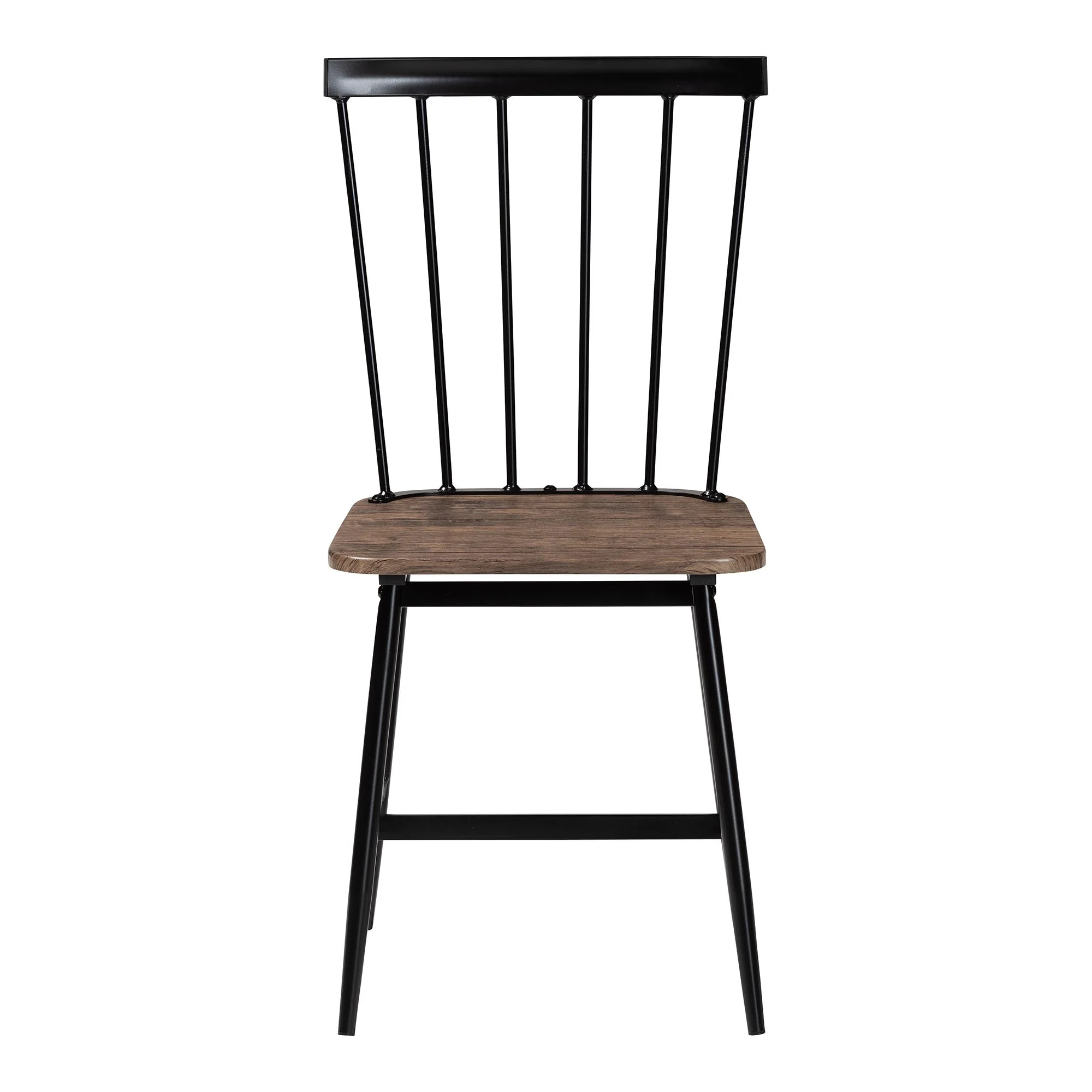 Baxton Studio Cardinal Industrial Dark Brown Wood and Metal Dining Chair - Image 7