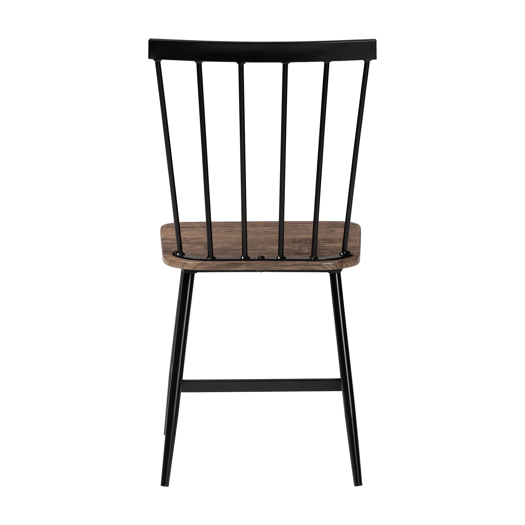Baxton Studio Cardinal Industrial Dark Brown Wood and Metal Dining Chair - Image 9