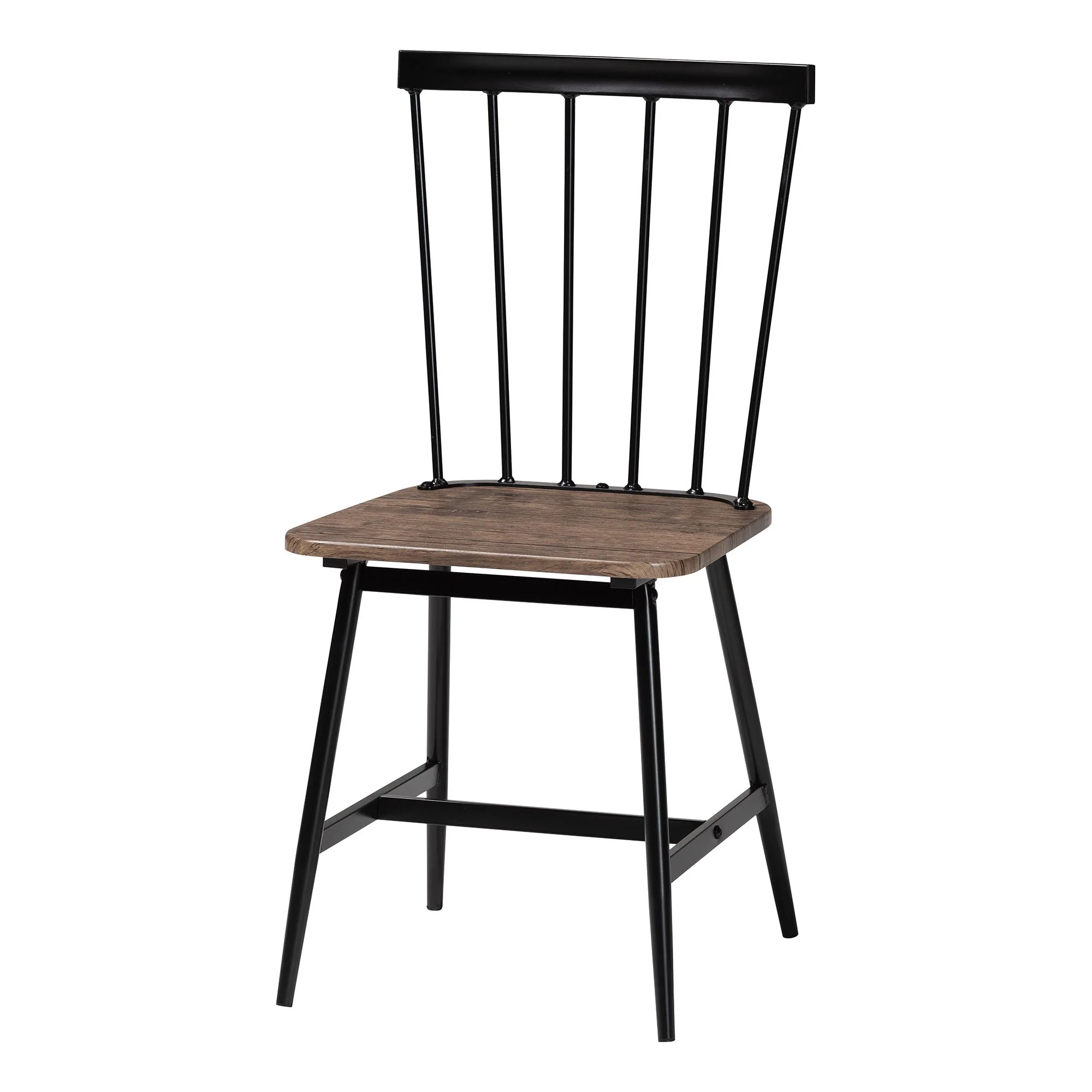 Baxton Studio Cardinal Industrial Dark Brown Wood and Metal Dining Set - Image 5