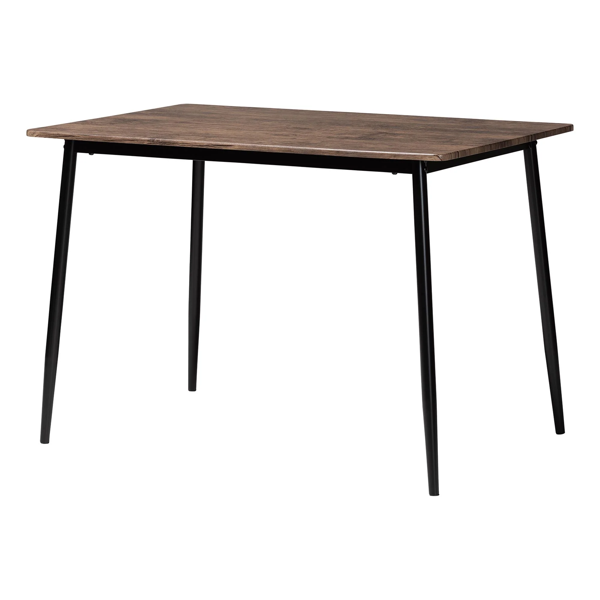 Baxton Studio Cardinal Industrial Dark Brown Wood and Metal Dining Set - Image 6