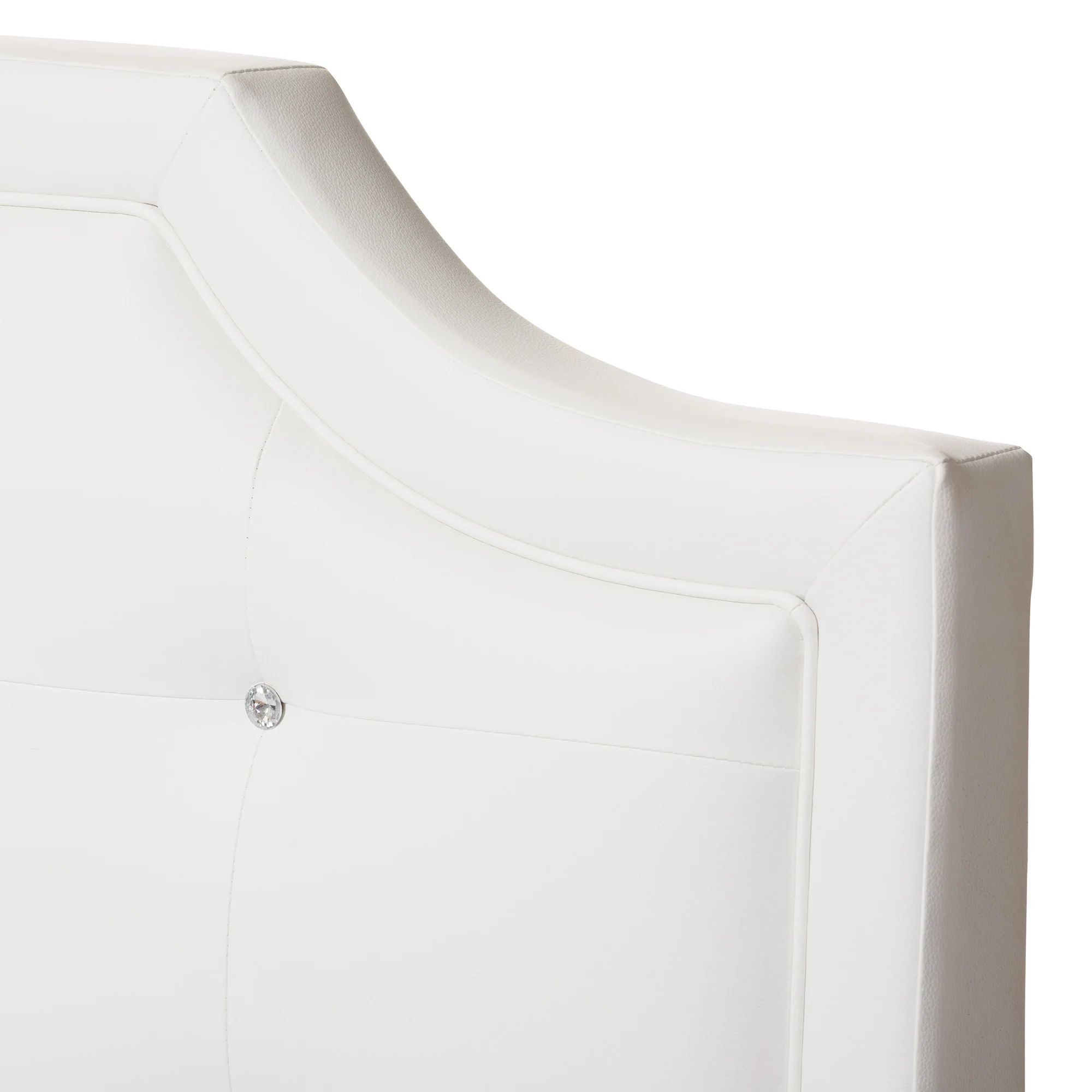 Baxton Studio Carlotta Contemporary Glam White Faux Leather Upholstered King Size 3-Piece Bedroom Set - Image 8