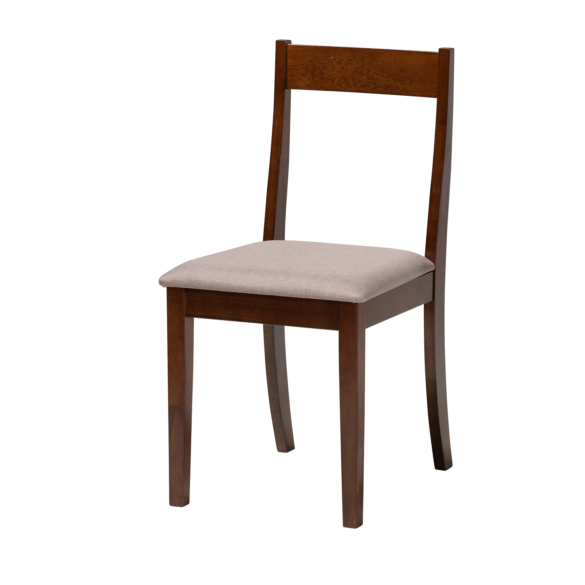Baxton Studio Carola Mid-Century Modern Warm Grey Fabric and Dark Brown Finished Wood 5-Piece Dining Chair Set - Image 5