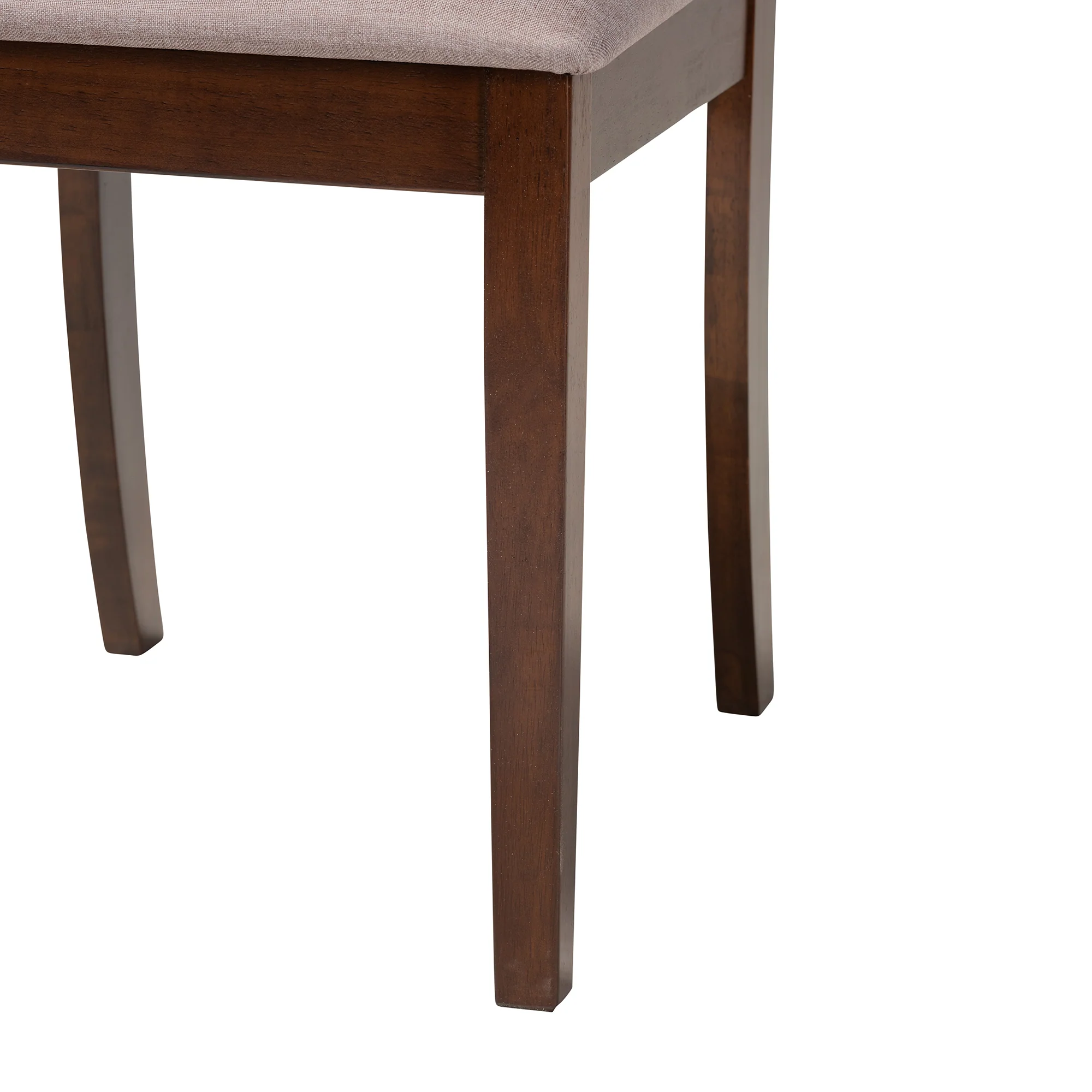 Baxton Studio Carola Mid-Century Modern Warm Grey Fabric and Dark Brown Finished Wood 5-Piece Dining Chair Set - Image 9