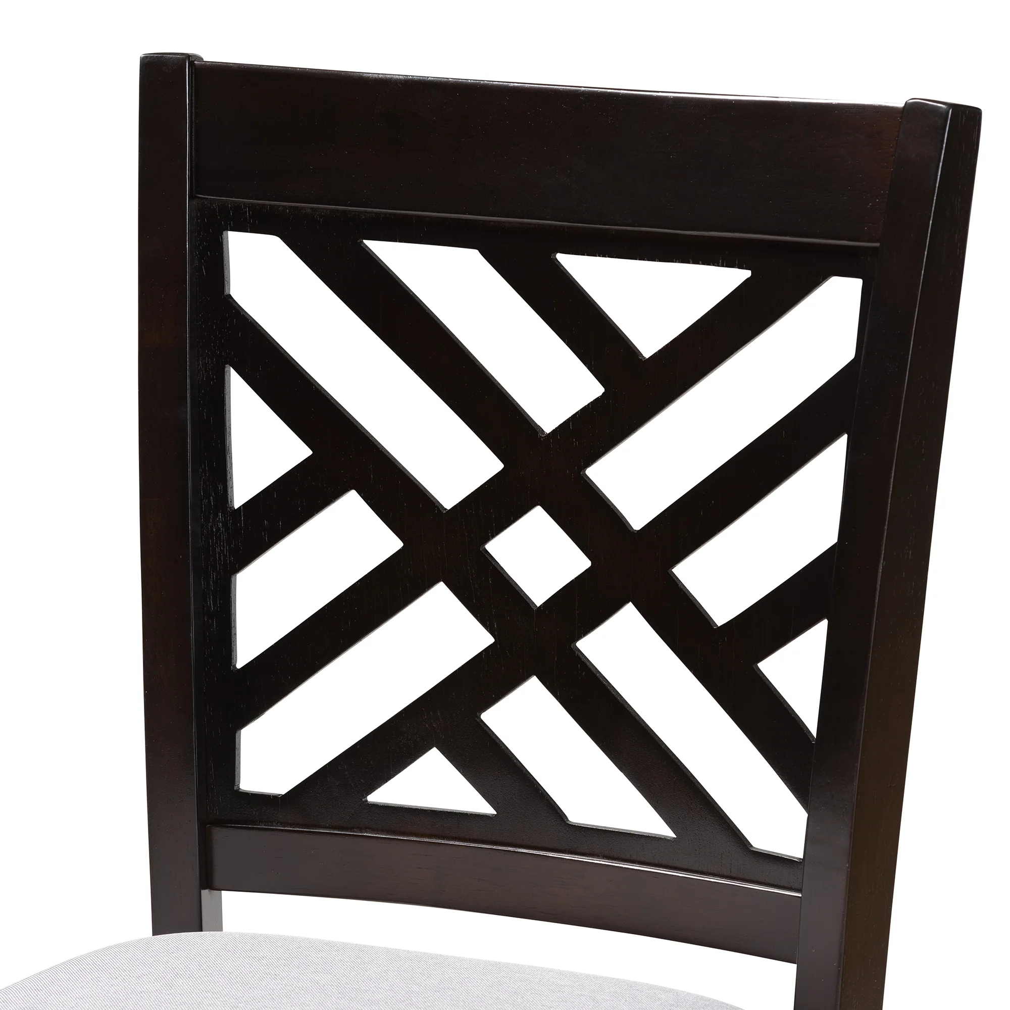Baxton Studio Caron Modern and Contemporary Gray Fabric Upholstered Espresso Brown Finished Wood Counter Height Pub Chair Set of 2 - Image 5