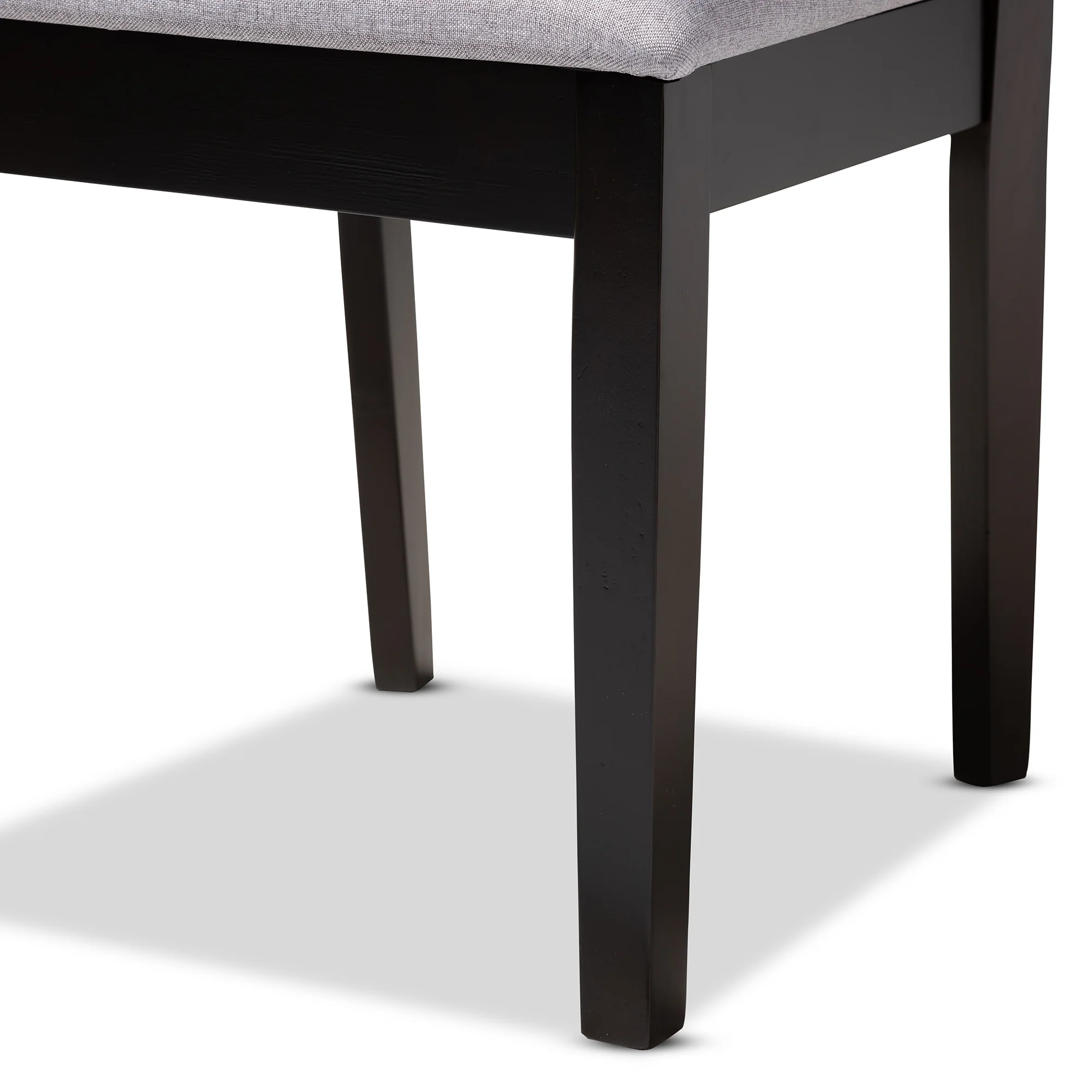 Baxton Studio Caron Modern and Contemporary Sand Fabric Upholstered Espresso Brown Finished Wood Dining Chair Set of 4 - Image 12
