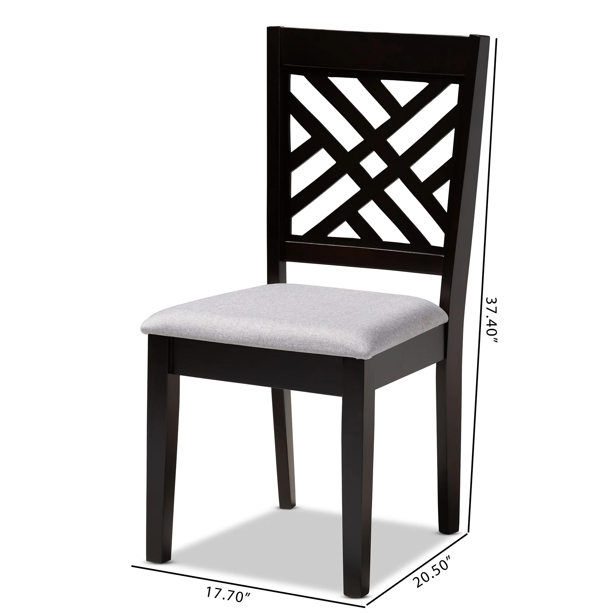 Baxton Studio Caron Modern and Contemporary Sand Fabric Upholstered Espresso Brown Finished Wood Dining Chair Set of 4 - Image 14