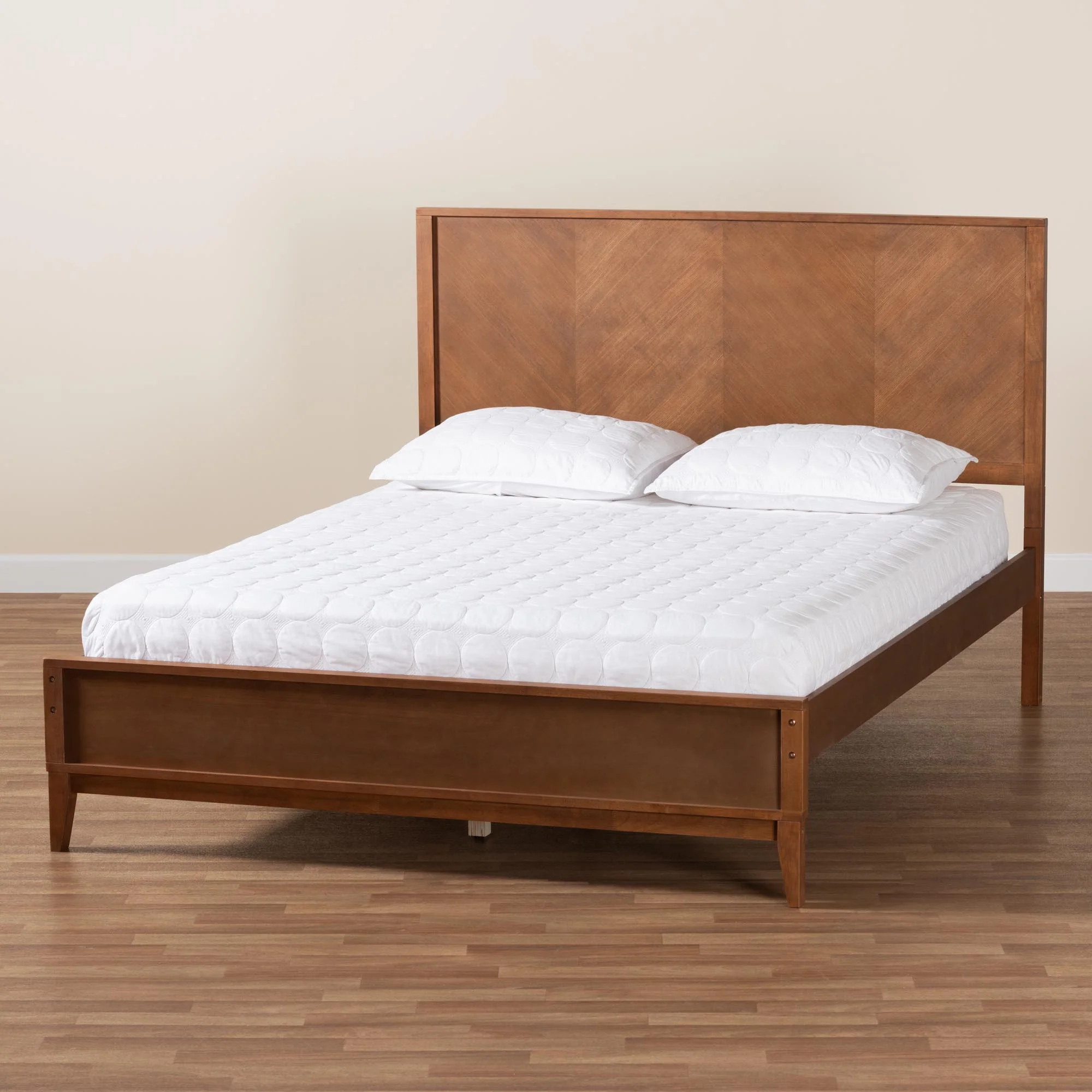 Baxton Studio Carver Classic Transitional Ash Walnut Finished Wood Queen Size Platform Bed - Image 10