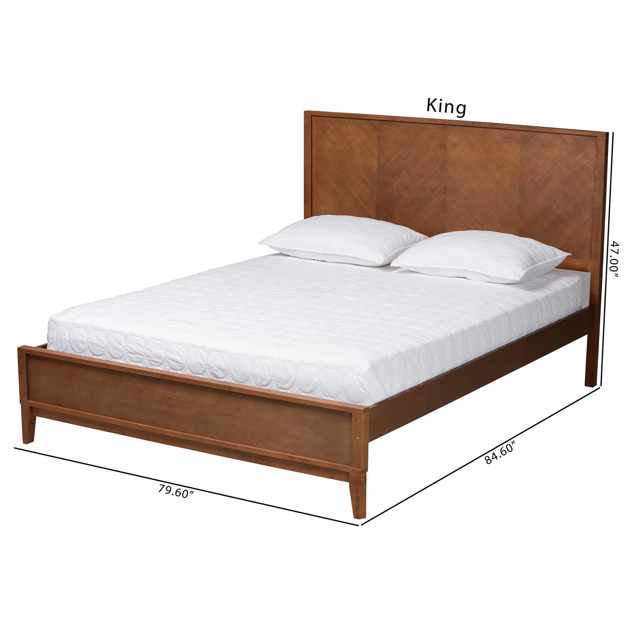 Baxton Studio Carver Classic Transitional Ash Walnut Finished Wood Queen Size Platform Bed - Image 9