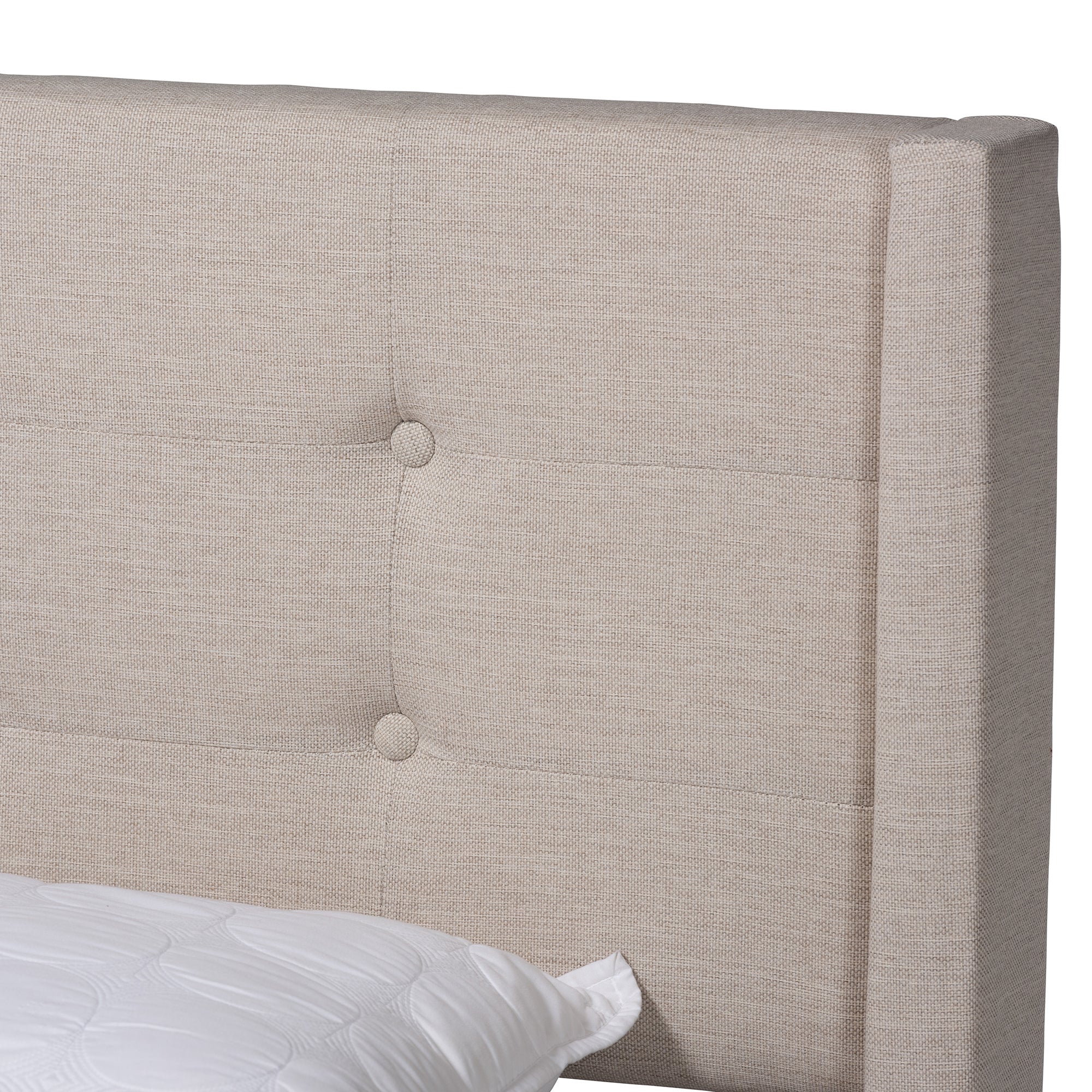 Baxton Studio Casol Mid-Century Modern Transitional Beige Fabric Upholstered Full Size Platform Bed - Image 5
