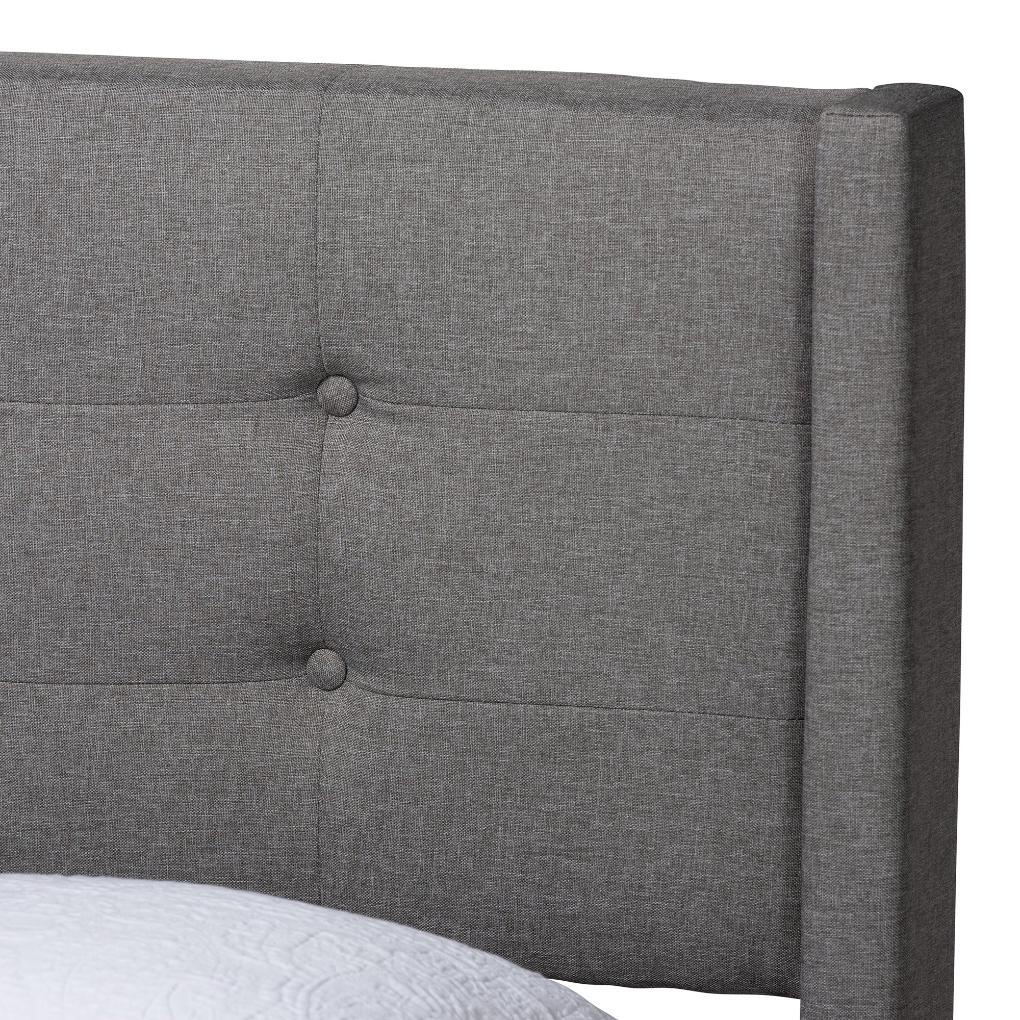 Baxton Studio Casol Mid-Century Modern Transitional Grey Fabric Upholstered Queen Size Platform Bed - Image 8